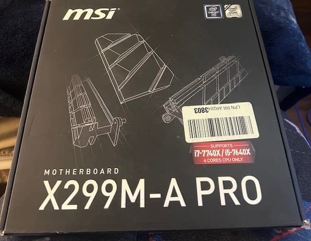 MSI X299M-A PRO Micro ATX LGA2066 MOBO with i7-7740x Pre-installed