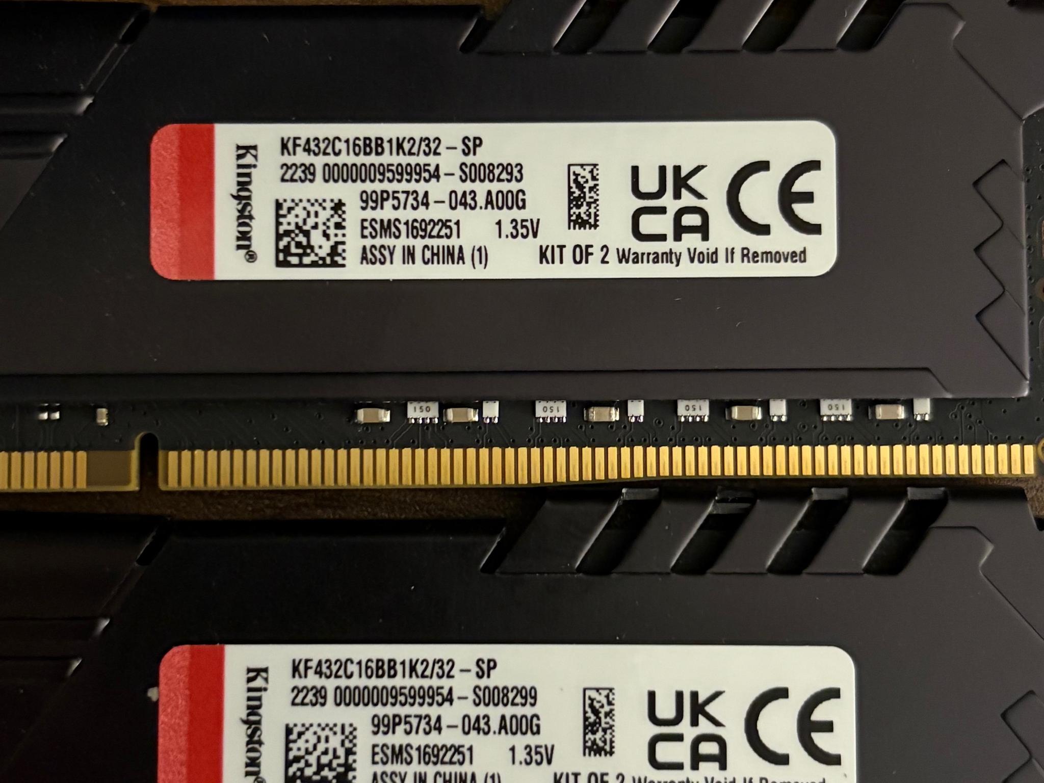 32GB (2 x 16GB) Kingston Fury Beast DDR4 3200MHz