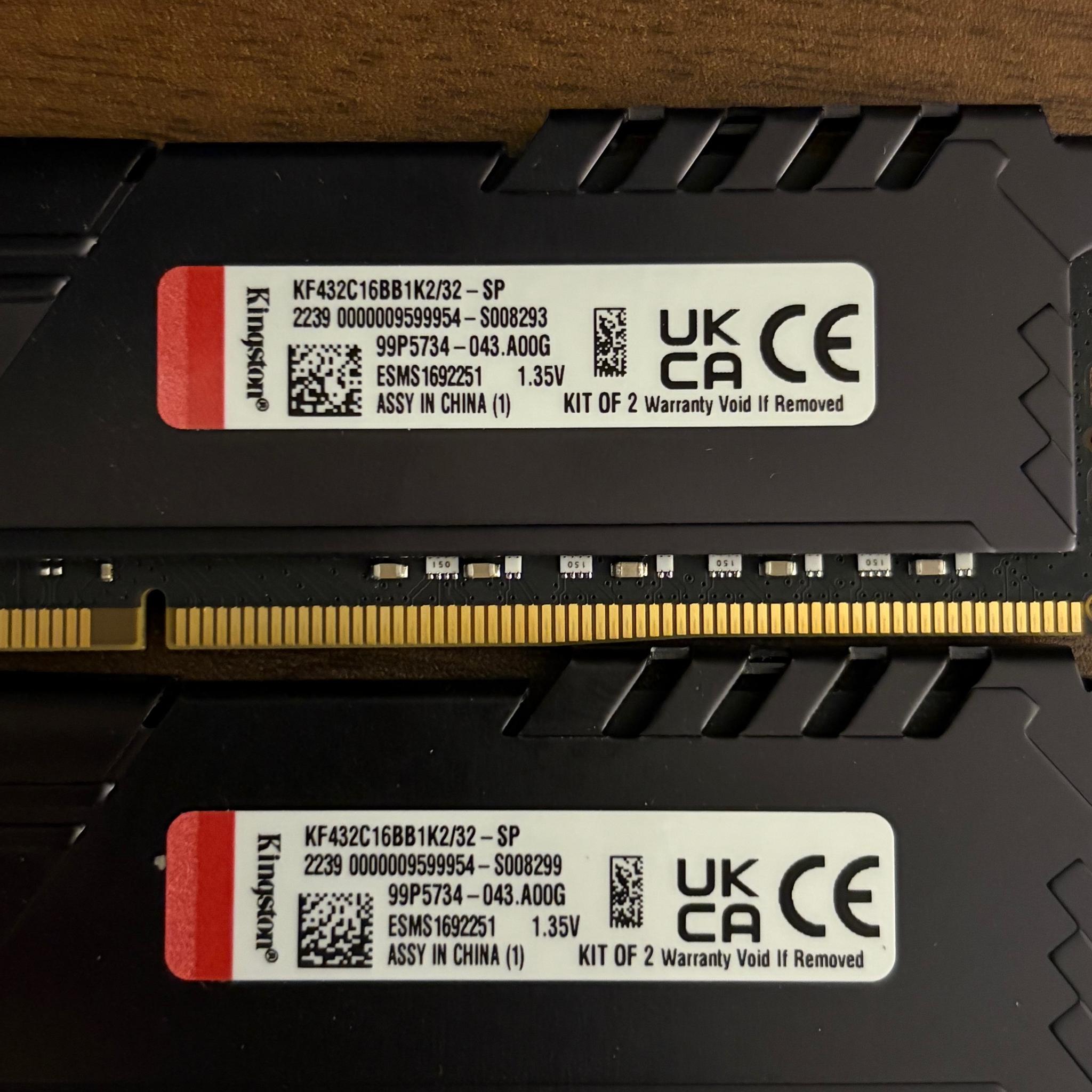 32GB (2 x 16GB) Kingston Fury Beast DDR4 3200MHz