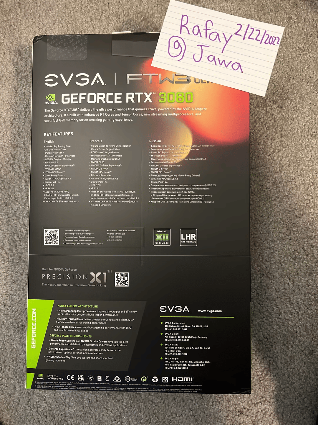 EVGA RTX 3080 FTW3 Ultra