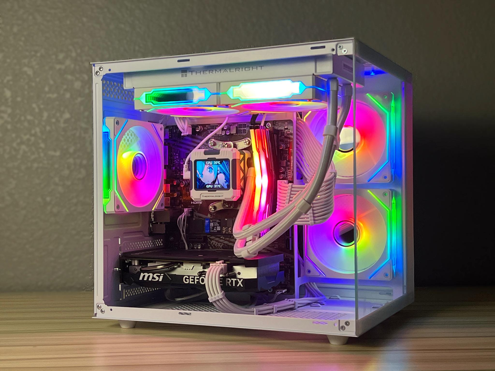 🔥 RTX 4060 Watercooled LCD Performance Gaming PC - Ryzen 5 4500, 16gb, 1tb NVME