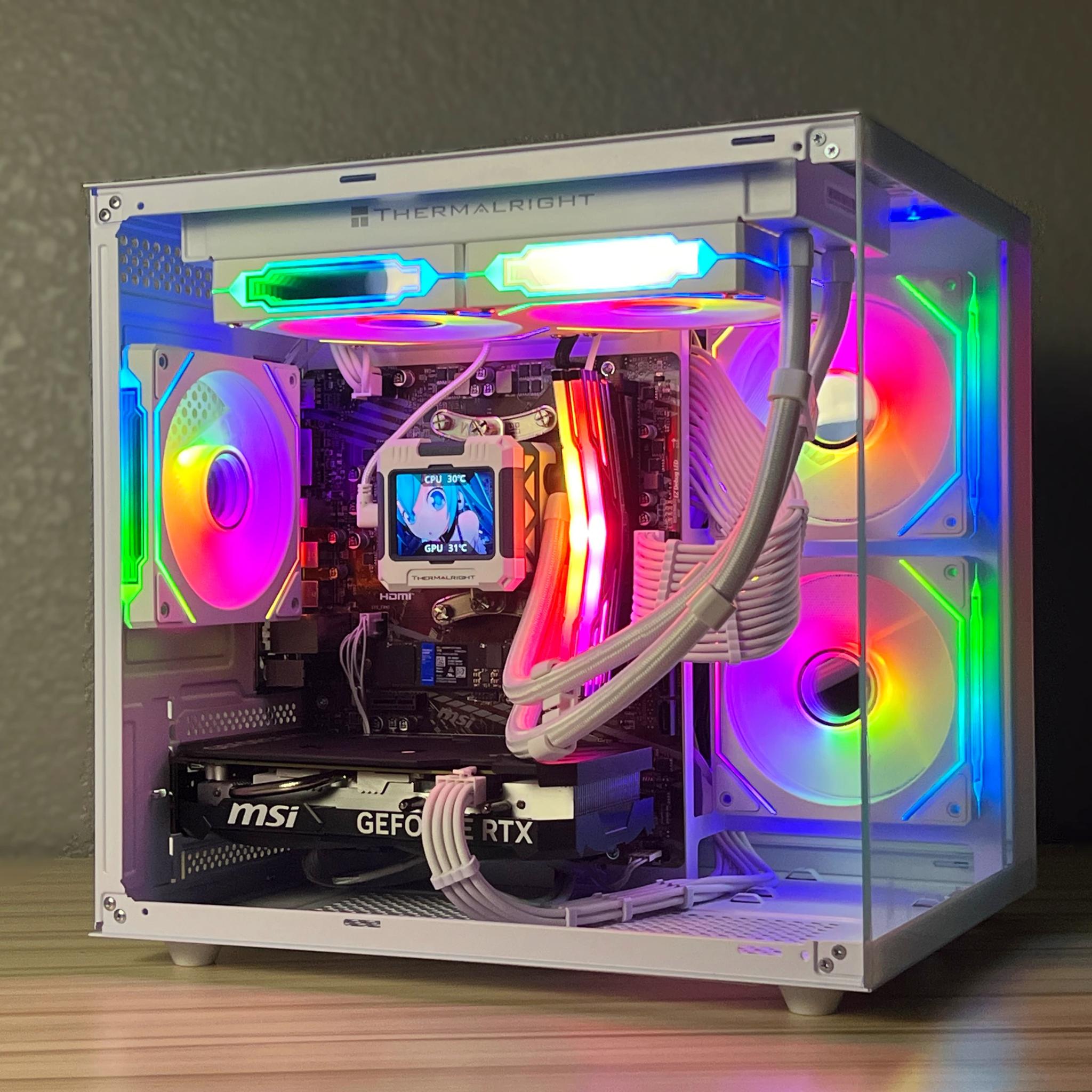🔥 RTX 4060 Watercooled LCD Performance Gaming PC - Ryzen 5 4500, 16gb, 1tb NVME