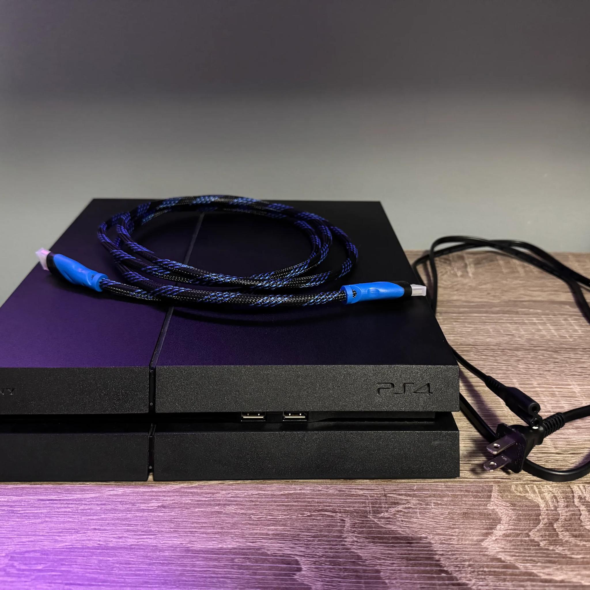 Refurbished Playstation 4 - 500GB Matte Black|CUH-1215A Software 9.00 + 2 PS4 DualSense Controllers