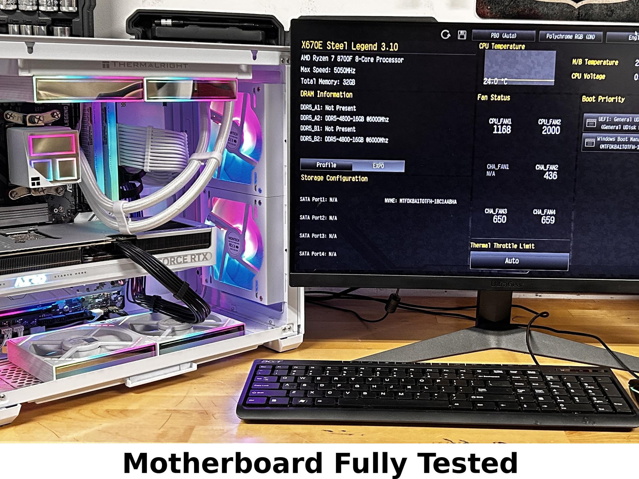 X670E AM5 DDR5 White Motherboard ASRock Steel Legend