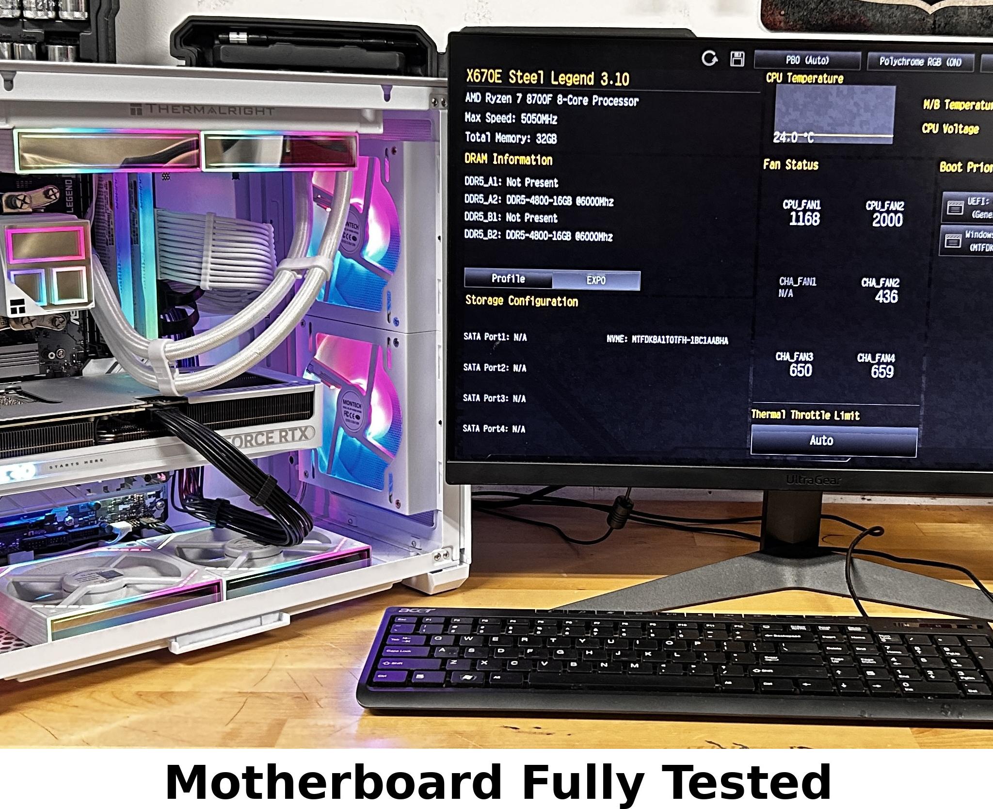 X670E AM5 DDR5 White Motherboard ASRock Steel Legend