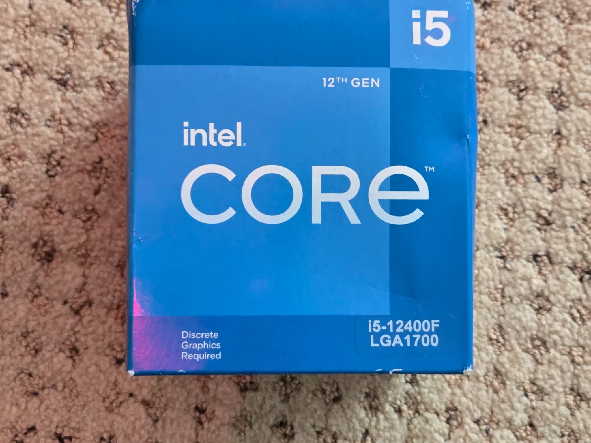 Intel Core i5-12400F Alder Lake CPU LGA 1700 2.5 GHz 6-Core 65W - NIB Sealed