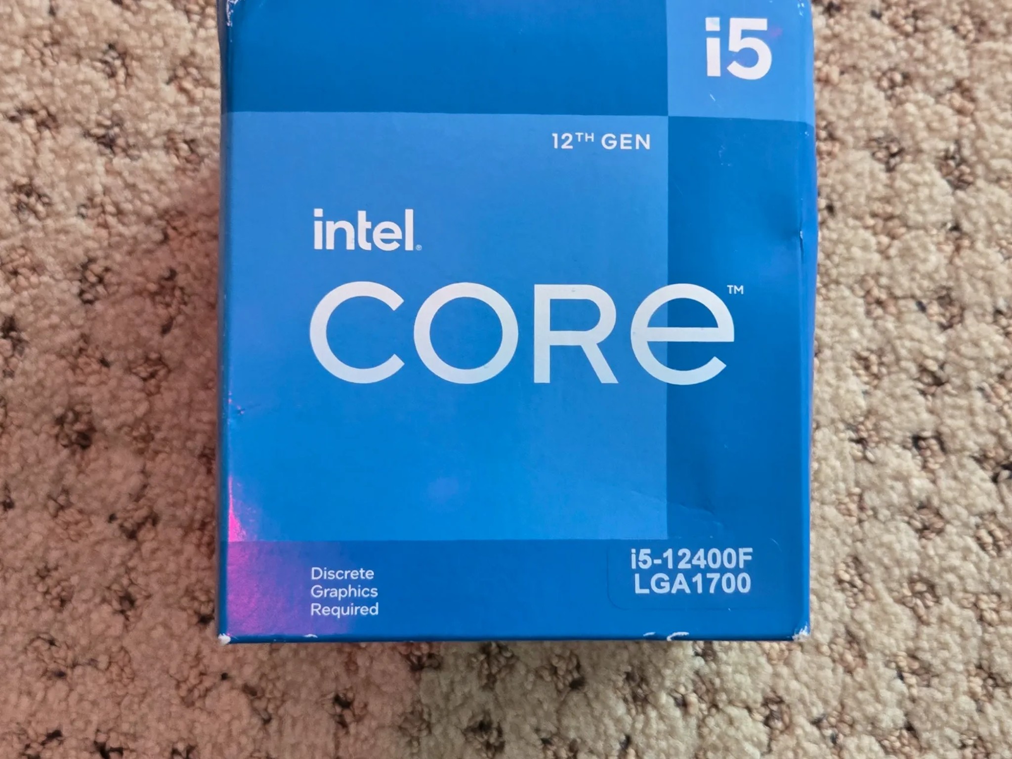 Intel Core i5-12400F Alder Lake CPU LGA 1700 2.5 GHz 6-Core 65W - NIB Sealed