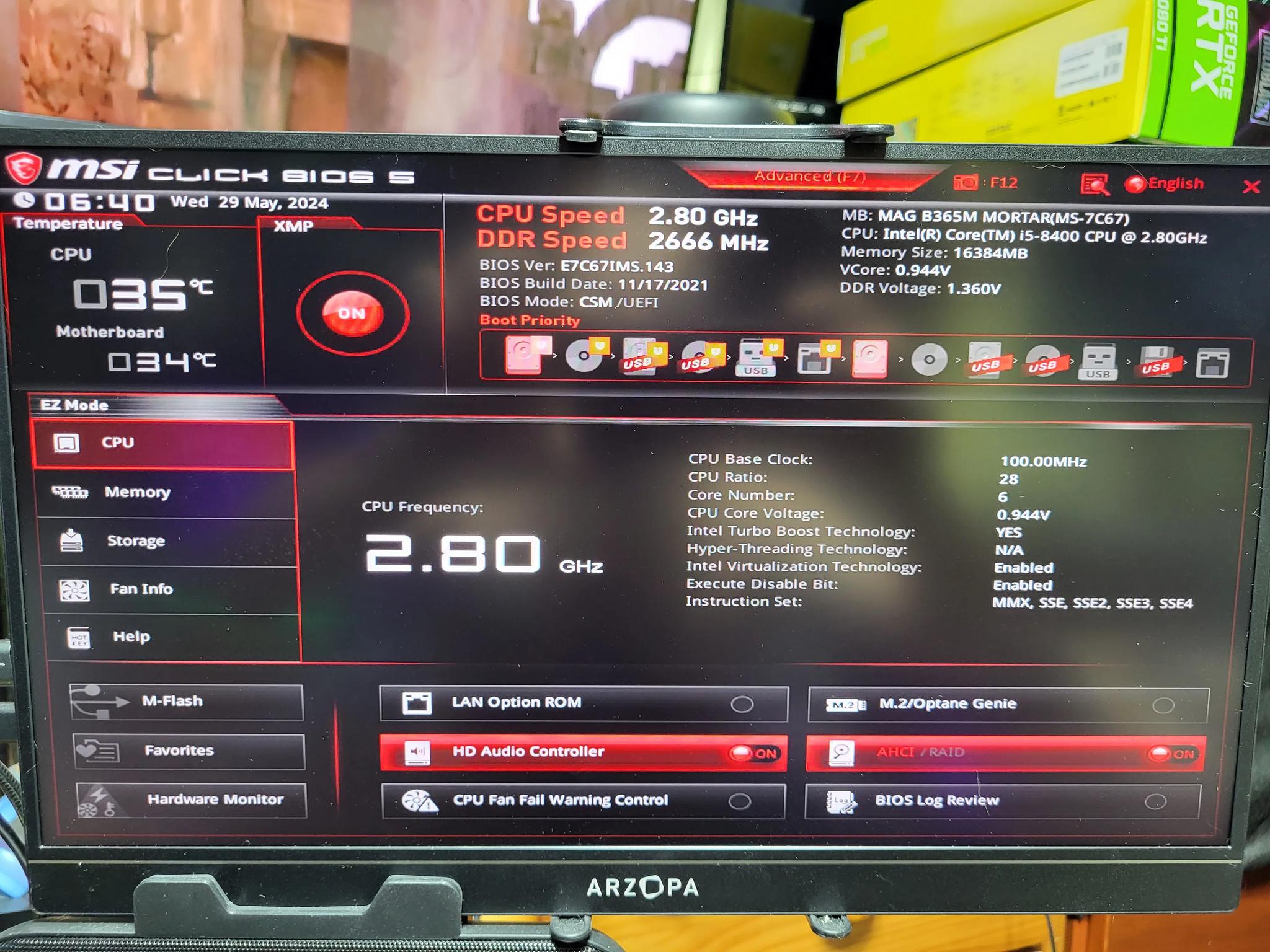 Sale!!!!  **MICRO ATX **  Mag Mortar B365m\ I5 8400 w/ rgb cooler, 16gb Ram and 1tb ssd