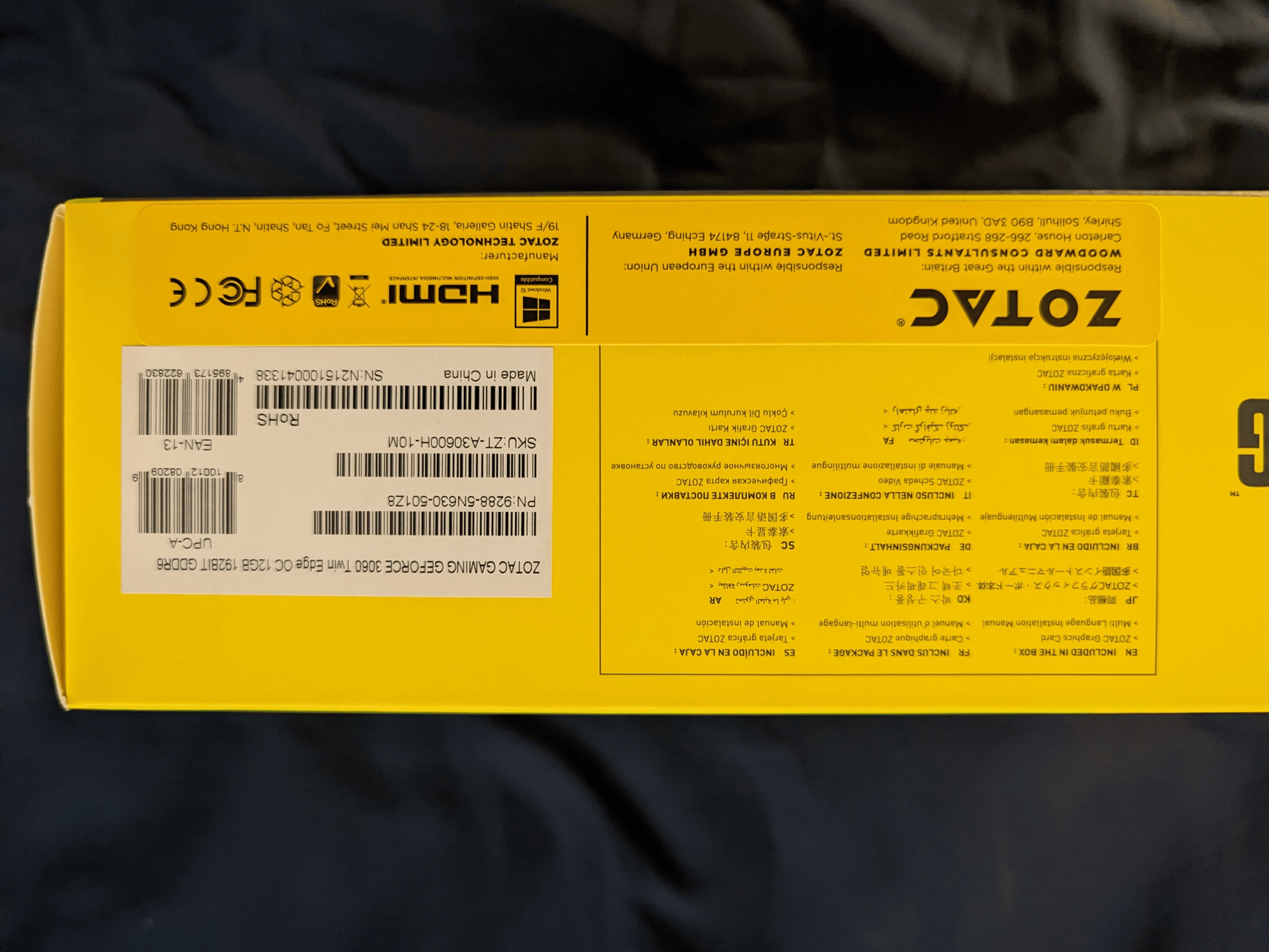 Used Zotac Twin Edge OC RTX 3060 12GB