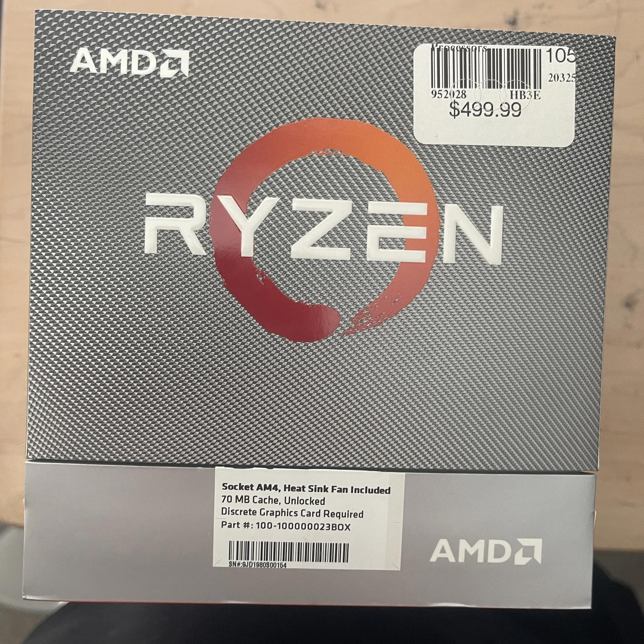 AMD Ryzen 9 3900X 3.8 GHz 12-Core Processor, Used, Original Box
