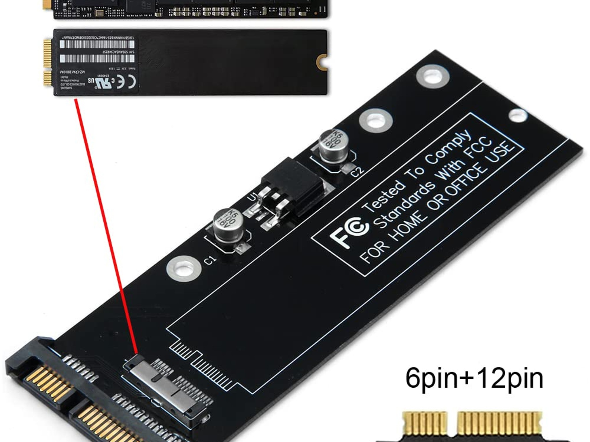 USB 3.0 to 12+6Pin SSD and SATA 22Pin PCB Disk Drive for 2010 2011 MAC Air A1369 A1370 SSD