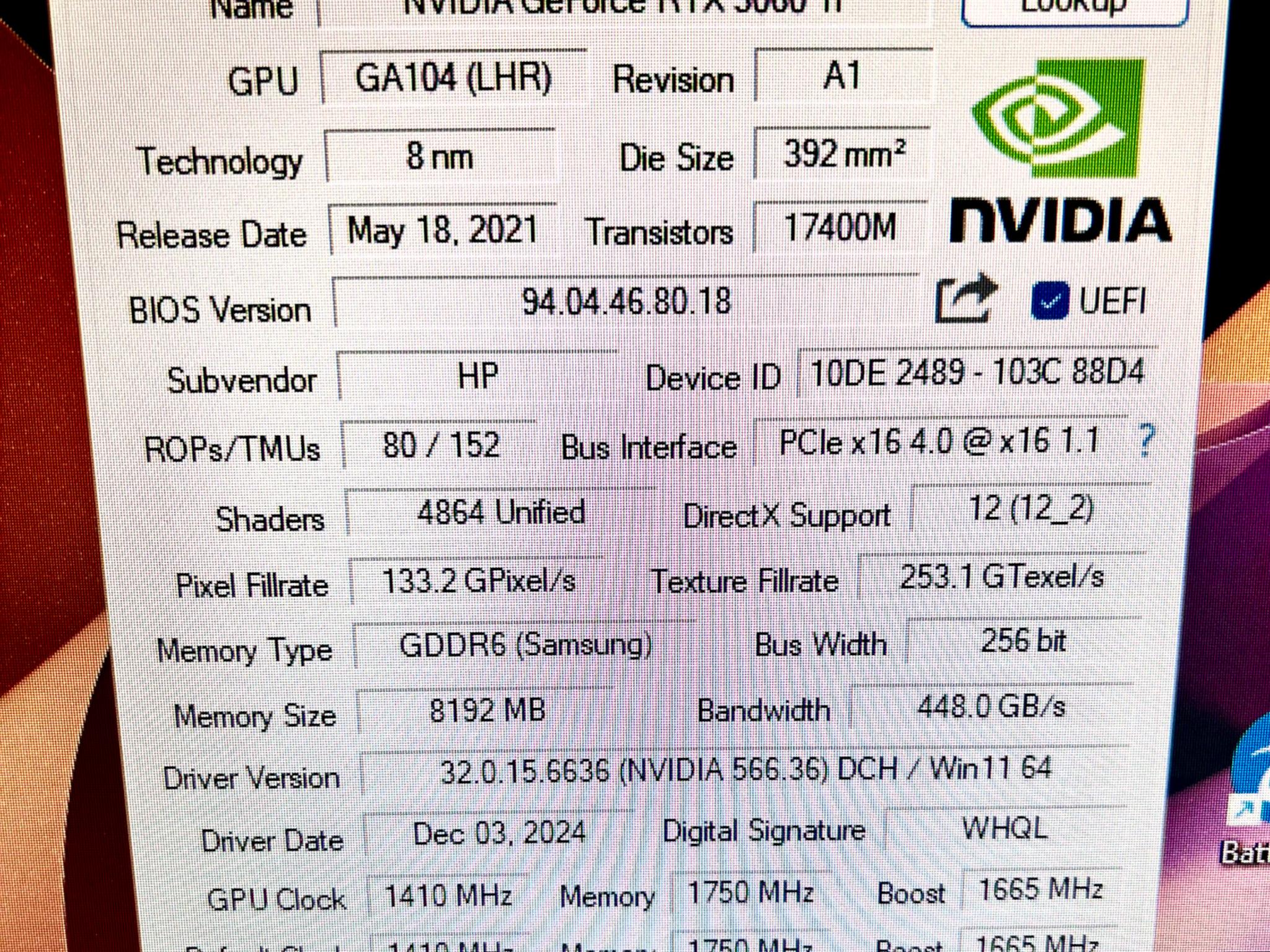 HP nVIDIA GeForce RTX 3060 Ti GDDR6 8GB Gaming GPU
