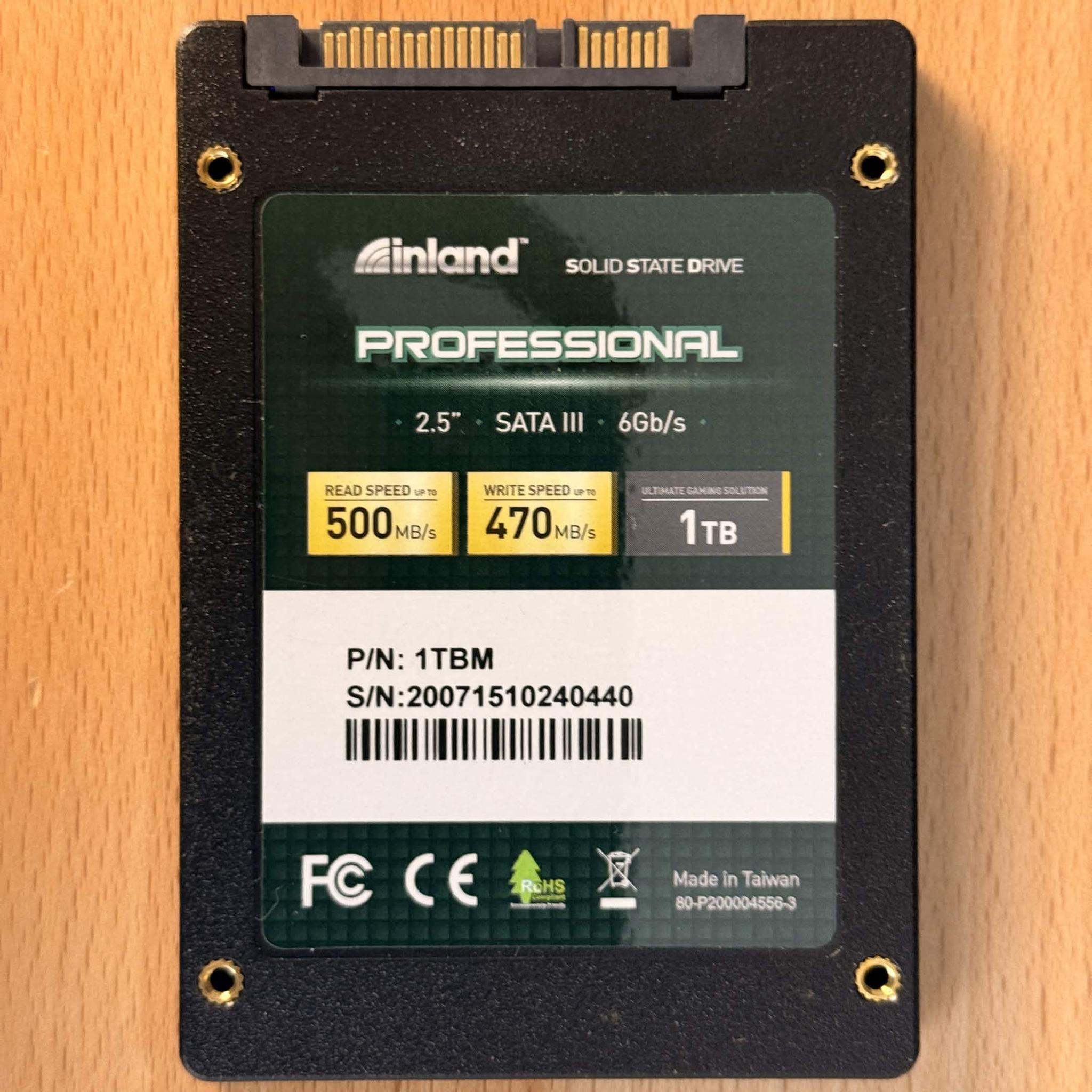 Inland Professional 2.5" SATA SSD 1TB