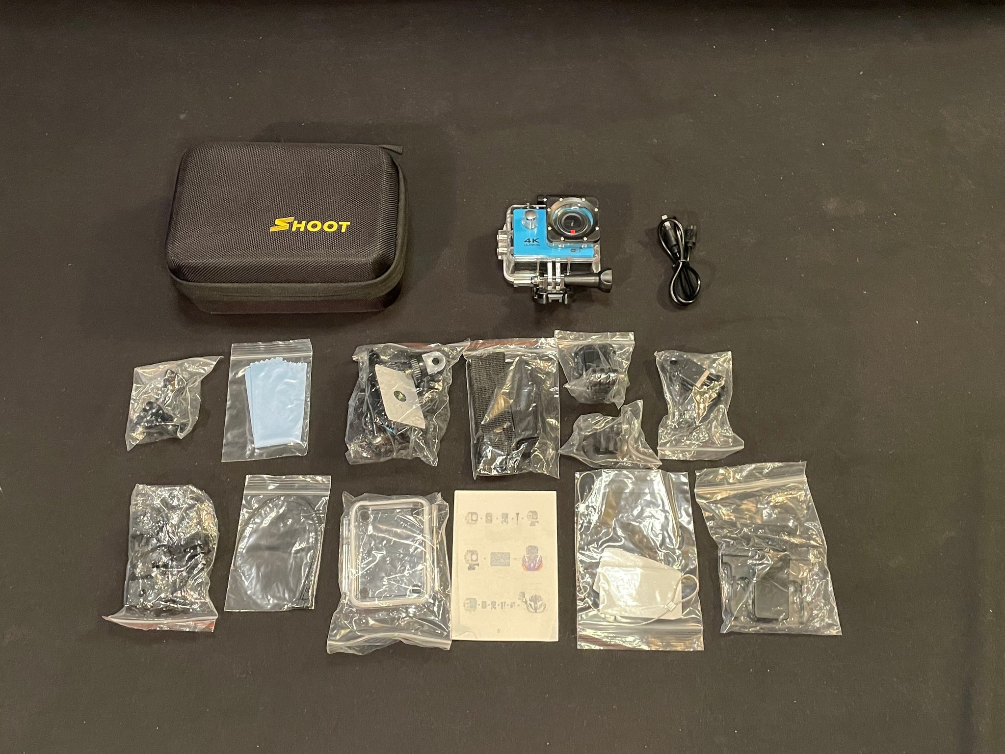 4k Action Camera With Hard Case And Accessories