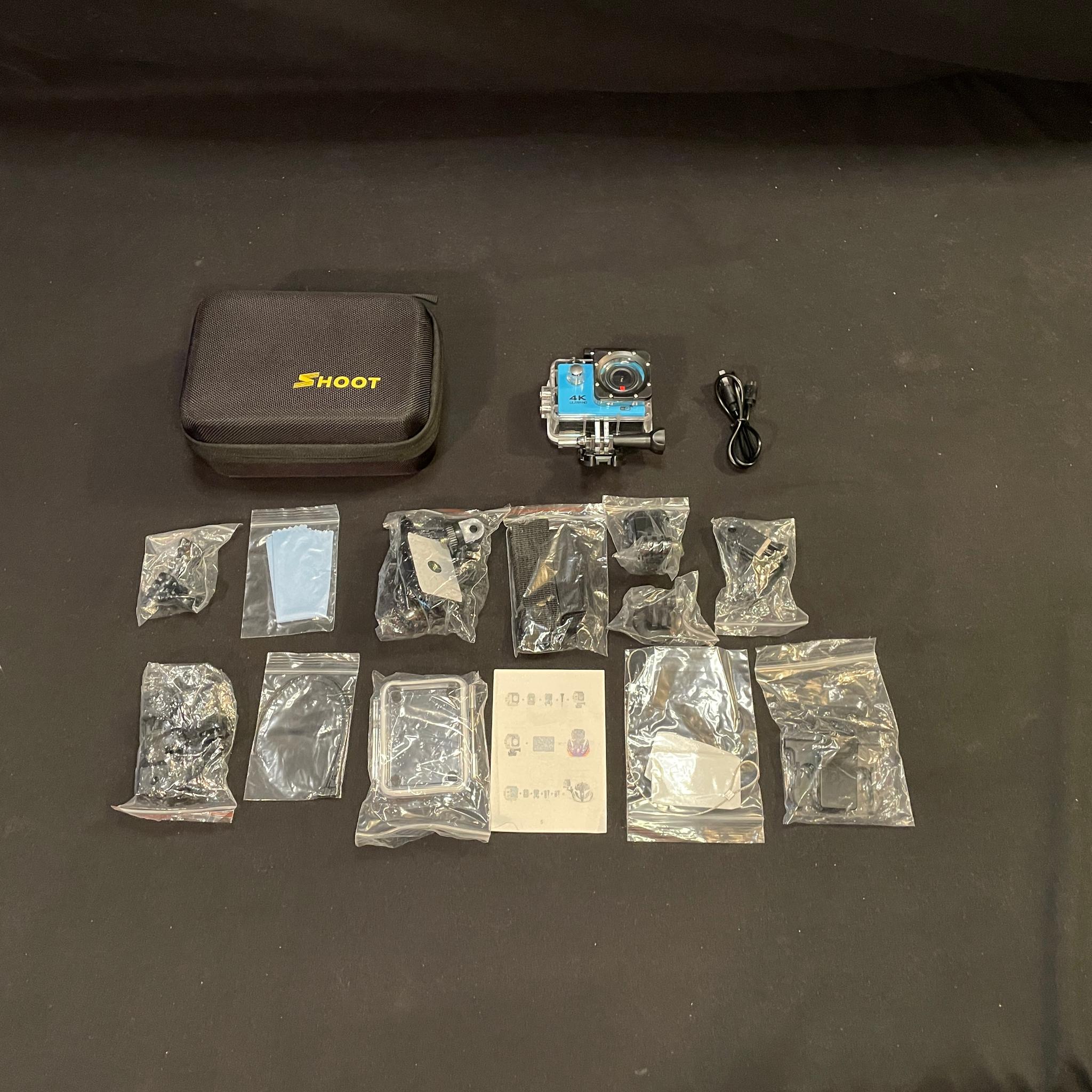 4k Action Camera With Hard Case And Accessories