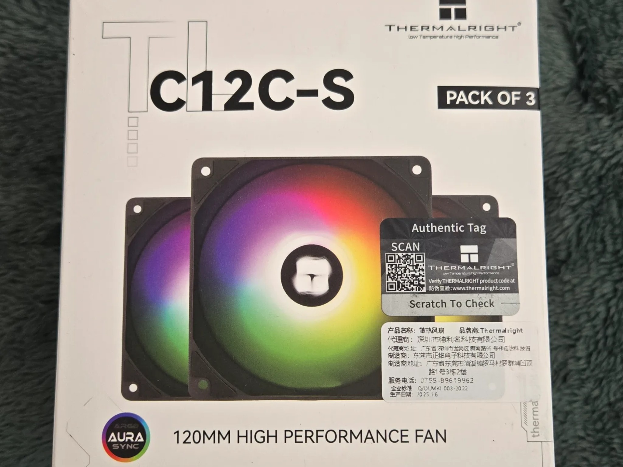 6X Thermalright ARGB Case Fans 3 White & 3 Black