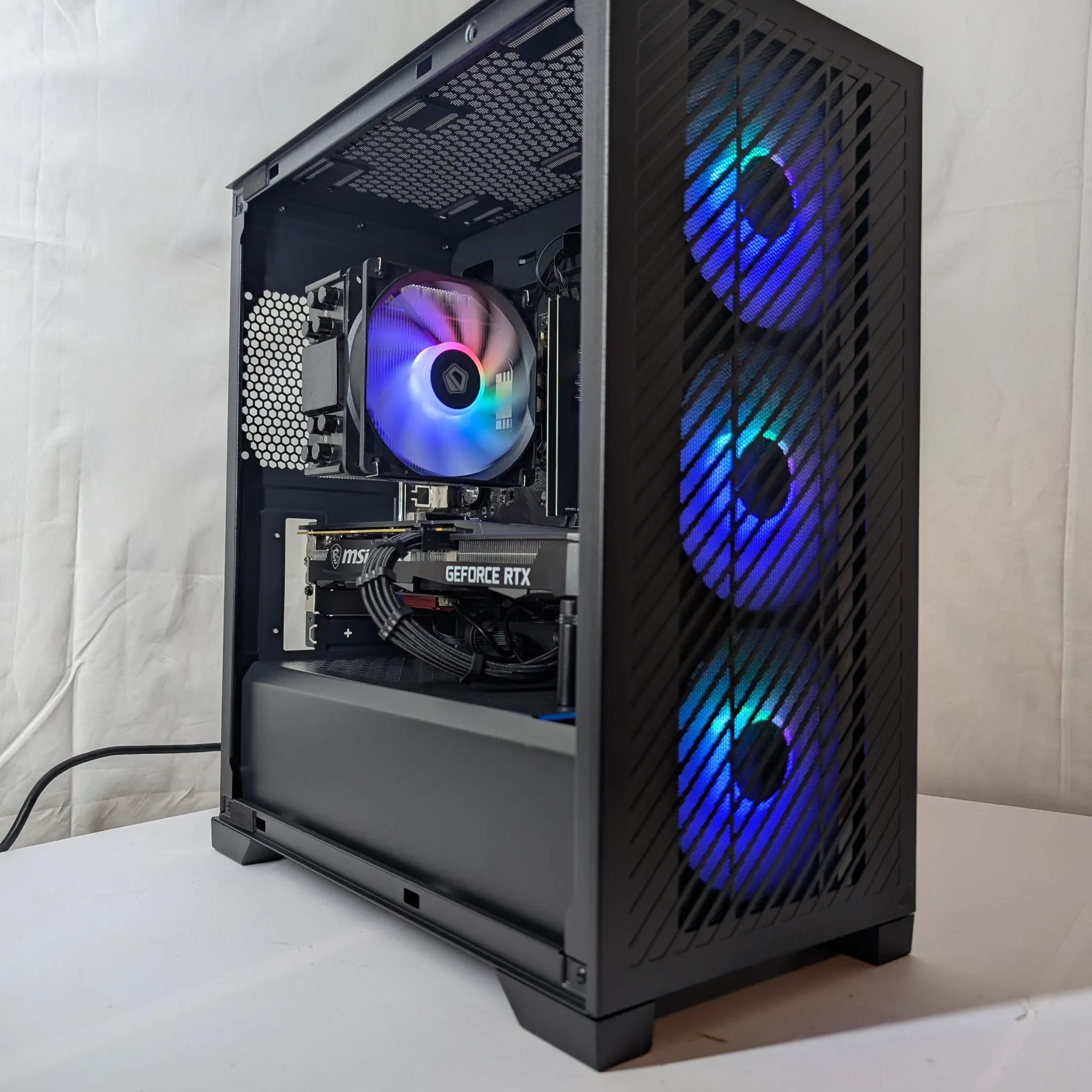 🖤 All-Black Gaming Beast – Ryzen 5 3600 + RTX 3060Ti | Wi-Fi & Bluetooth Ready 🖤