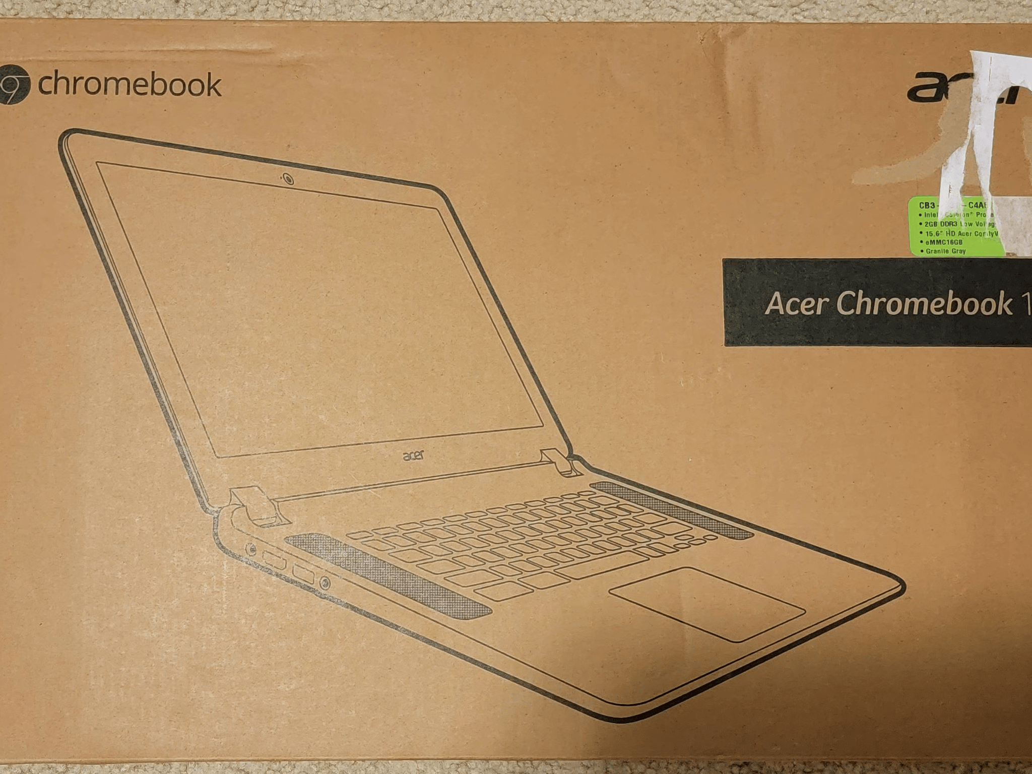 Acer Chromebook 15 CB3-531-C4A5 Granite Gray New In Box