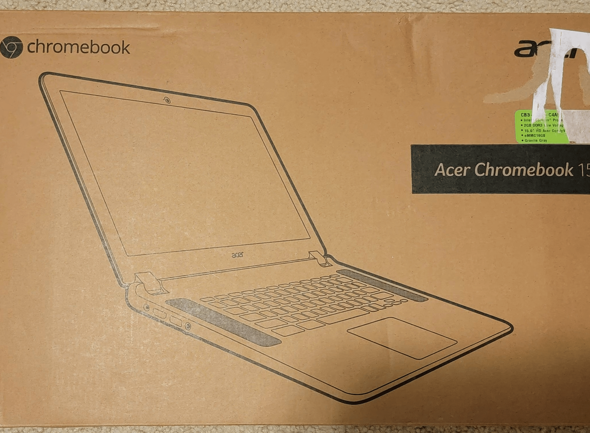 Acer Chromebook 15 CB3-531-C4A5 Granite Gray New In Box