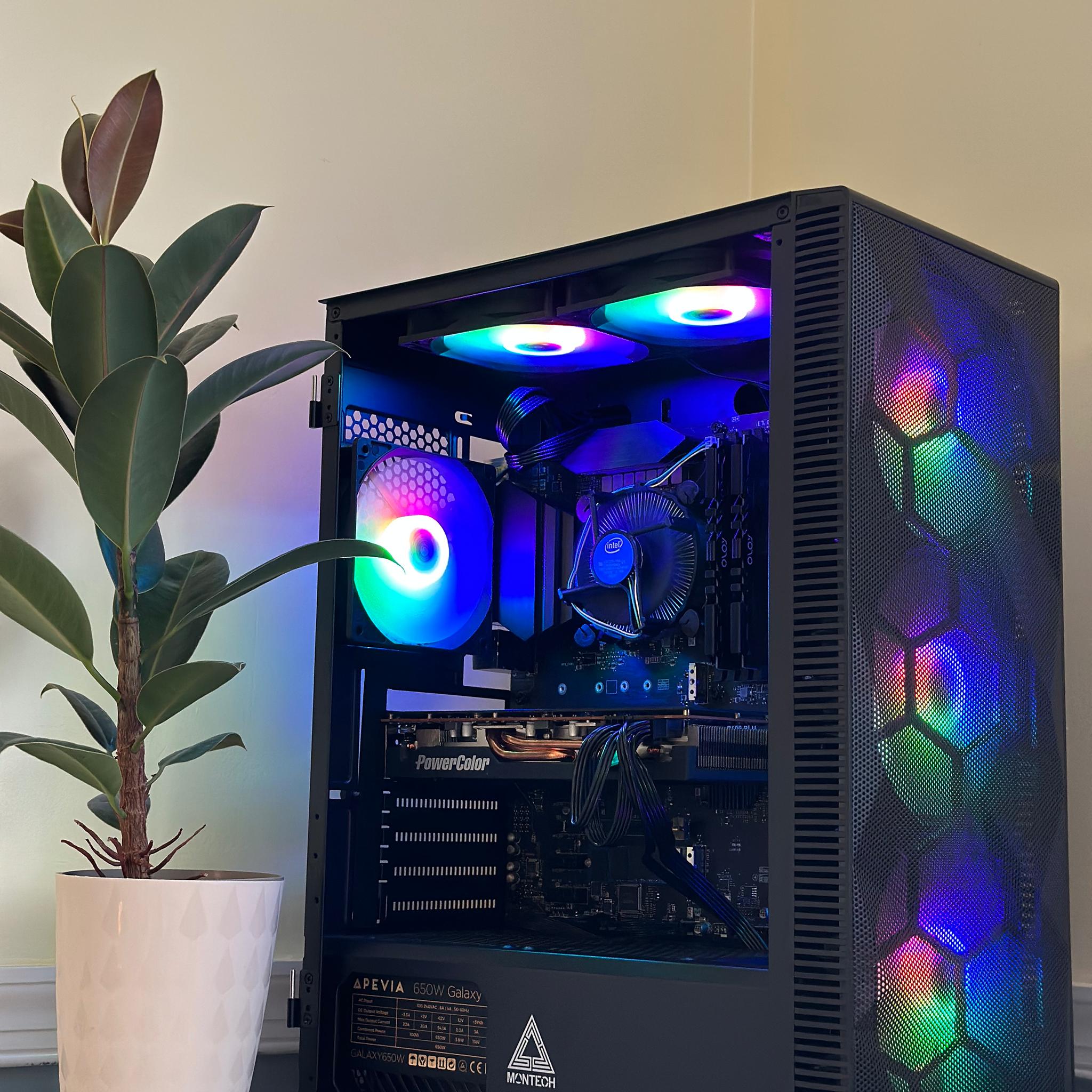 🌈Rainbow Warrior🥷||Custom Gaming PC With Intel i3 10100F and RX 5700 XT