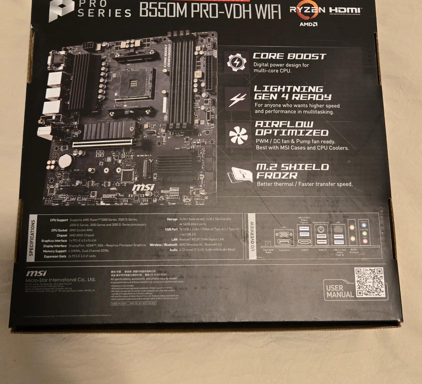 NEW IN BOX MSI B550M || AM4 || m-ATX || PCIE 4.0 || WIFI