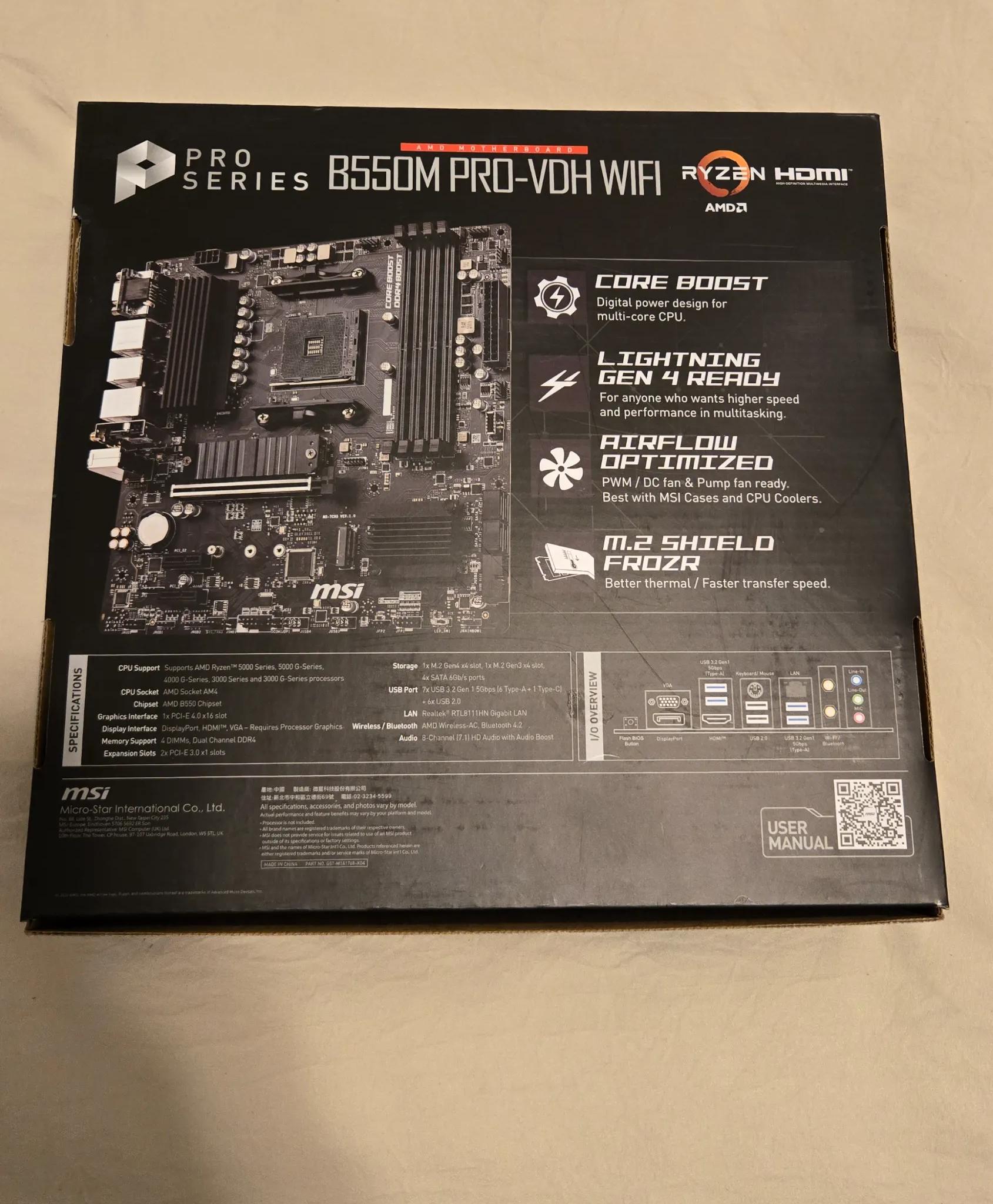 NEW IN BOX MSI B550M || AM4 || m-ATX || PCIE 4.0 || WIFI