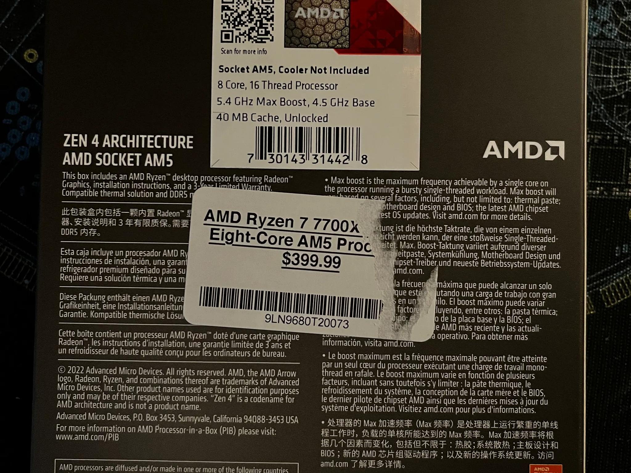 Ryzen 7 7700xx (As NEW/Sealed)