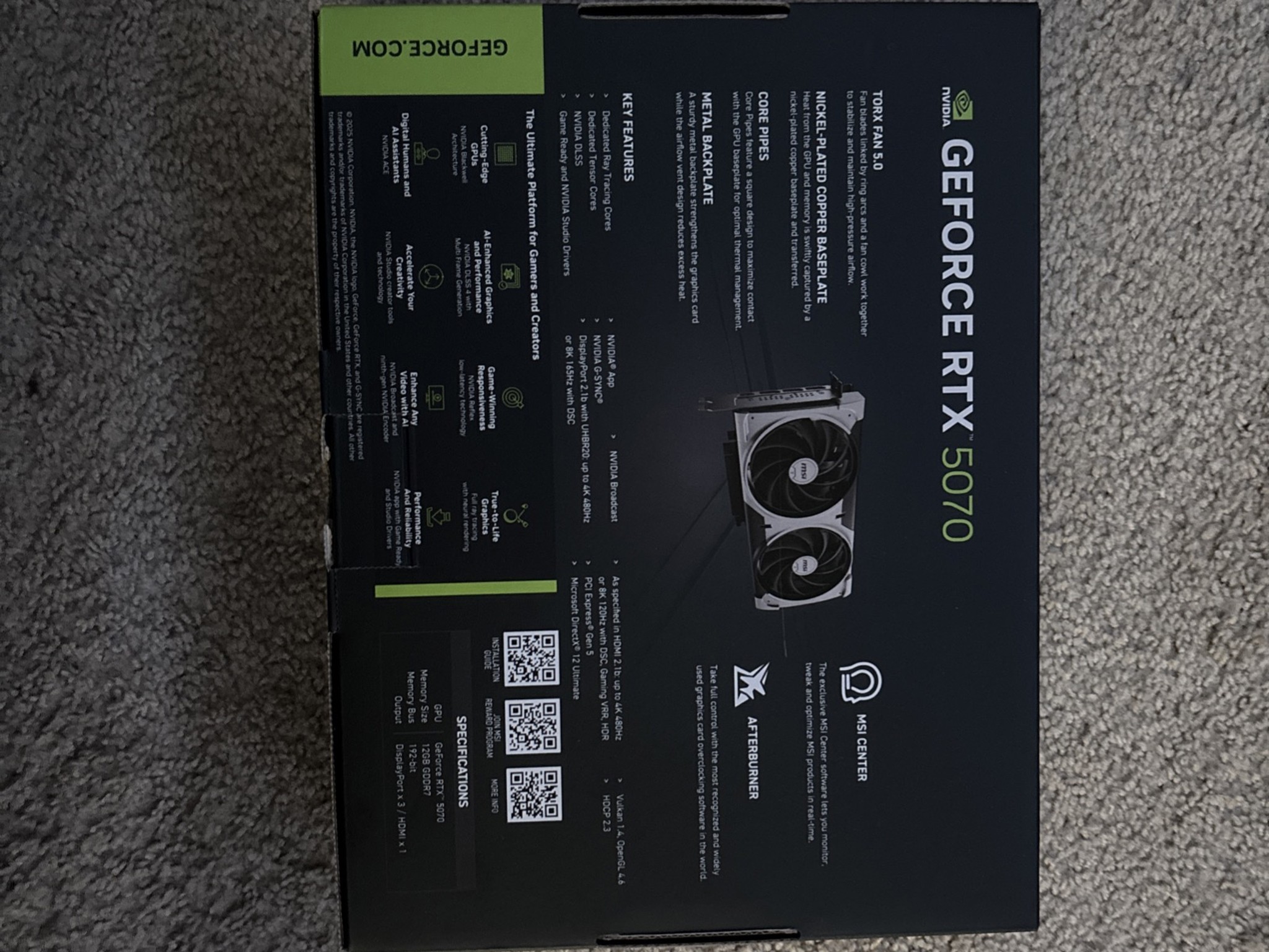 RTX 5070 12GB ventus 2x