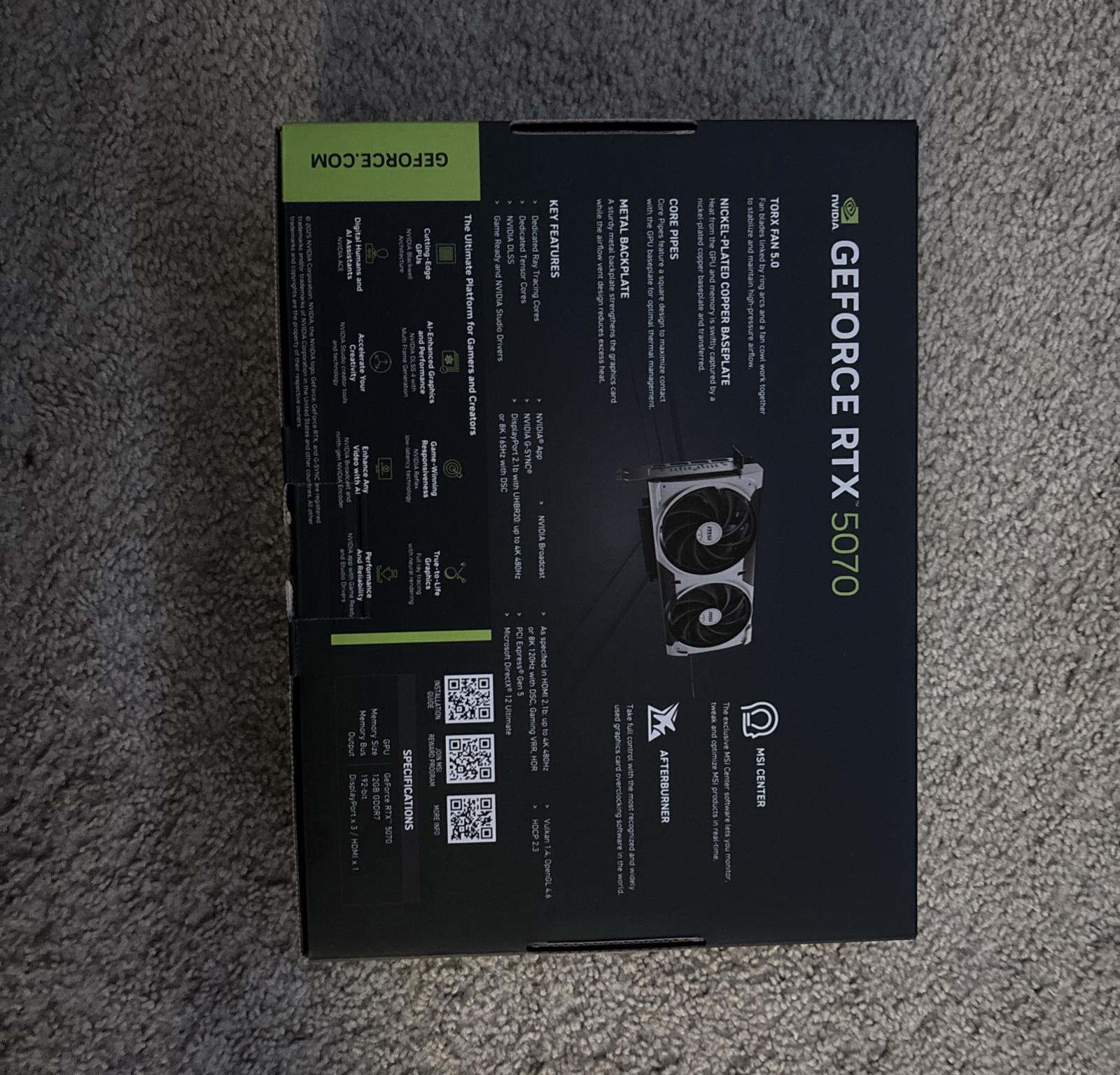 RTX 5070 12GB ventus 2x