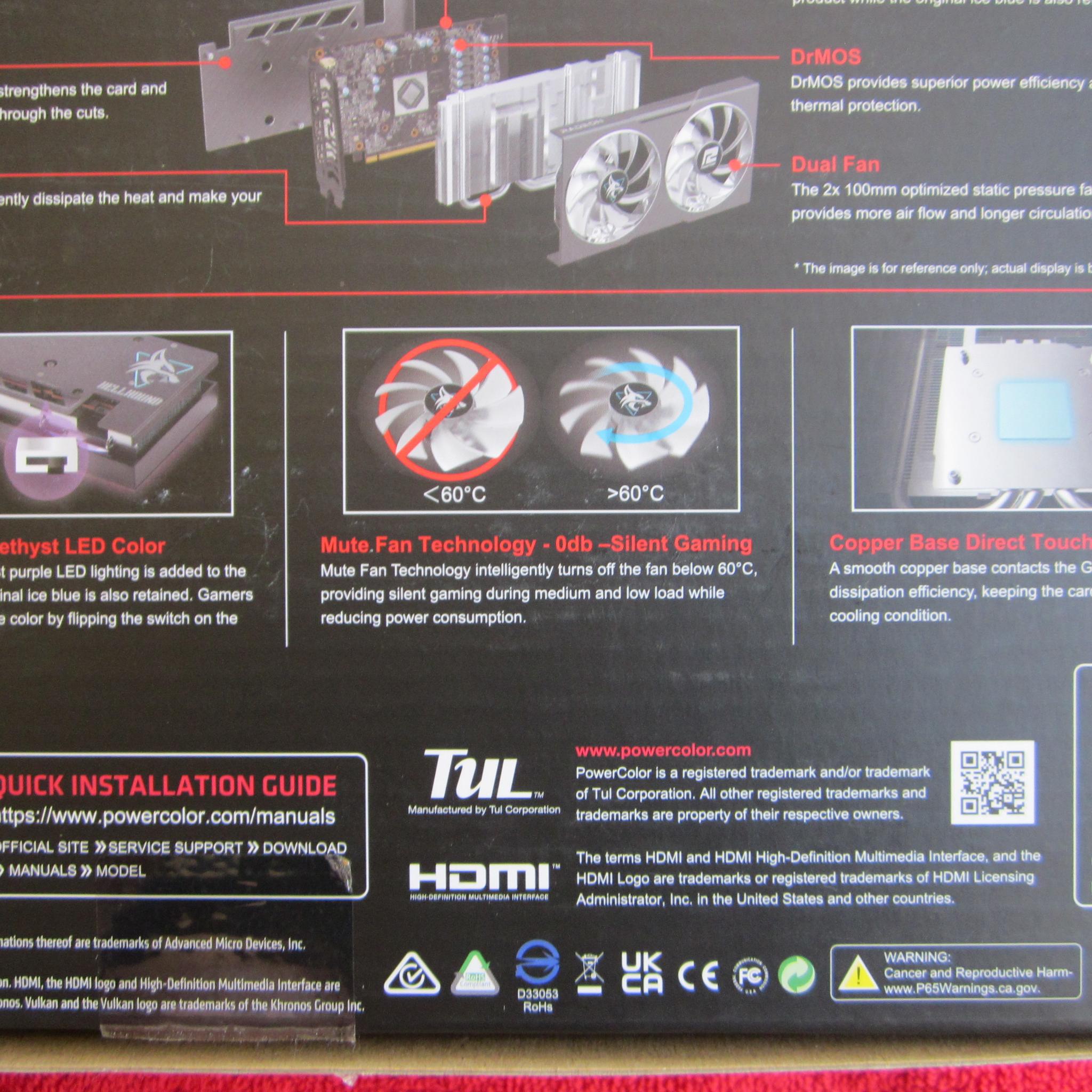 NEW! PowerColor Hellhound AMD Radeon RX 7600 8GB GDDR6 Graphics Card