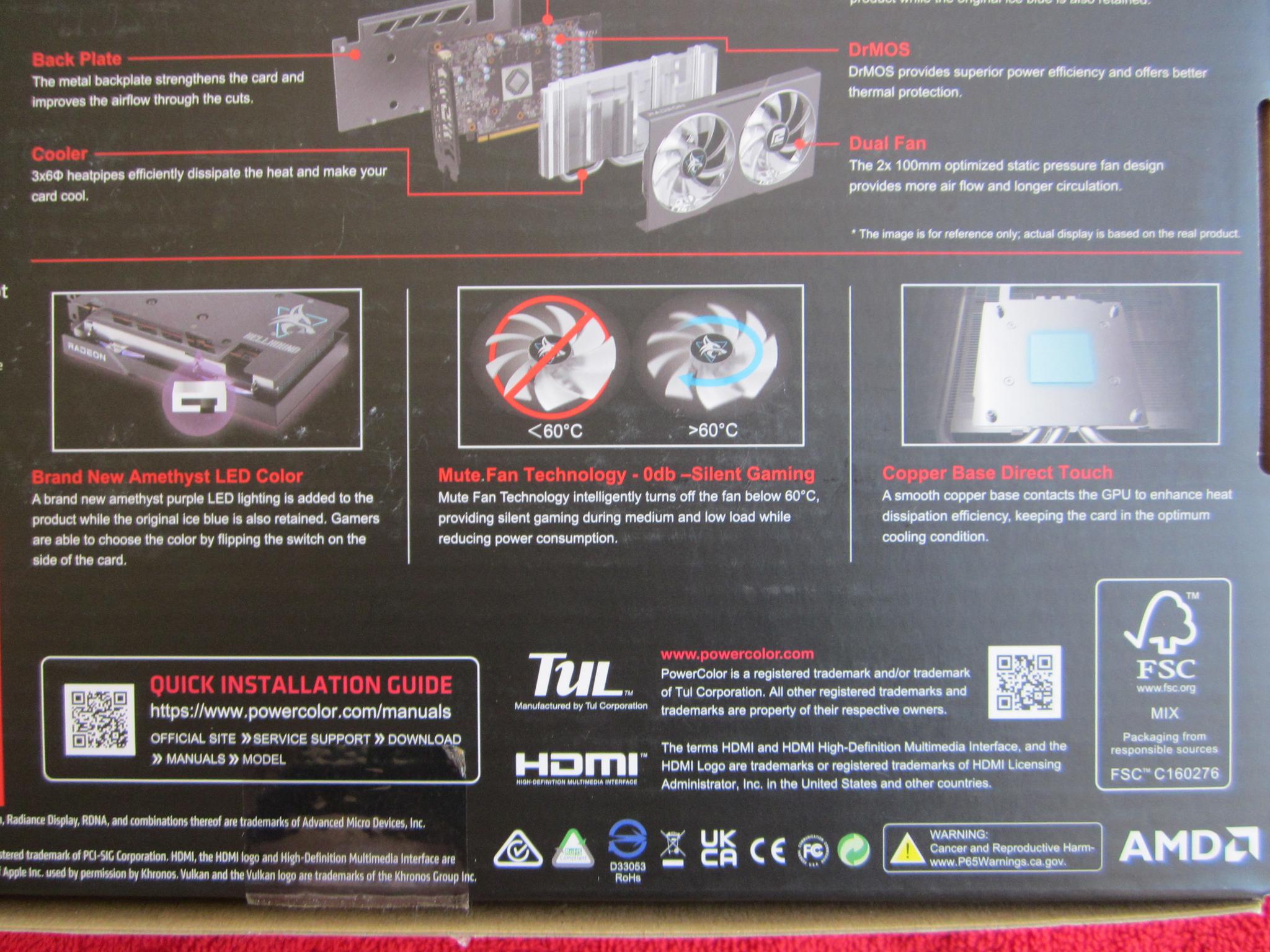NEW! PowerColor Hellhound AMD Radeon RX 7600 8GB GDDR6 Graphics Card
