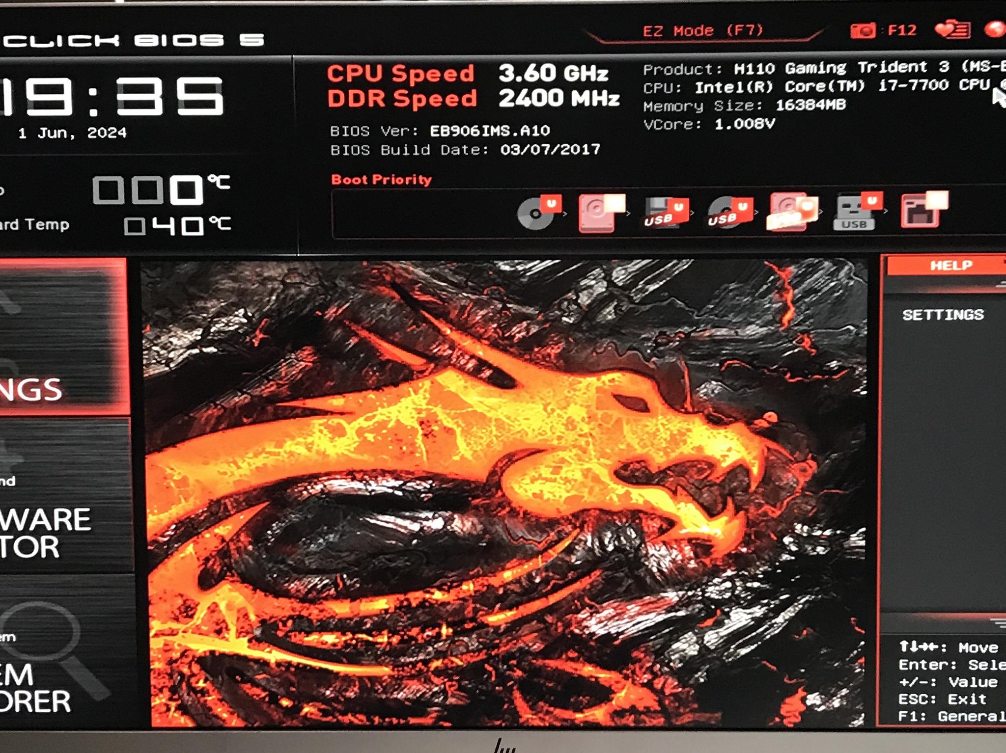 MSI Trident 3 (MS-B906) i7-7700 3.60GHz 16GB RAM 500GB SS GTX 1060 6GB Gaming PC SFF