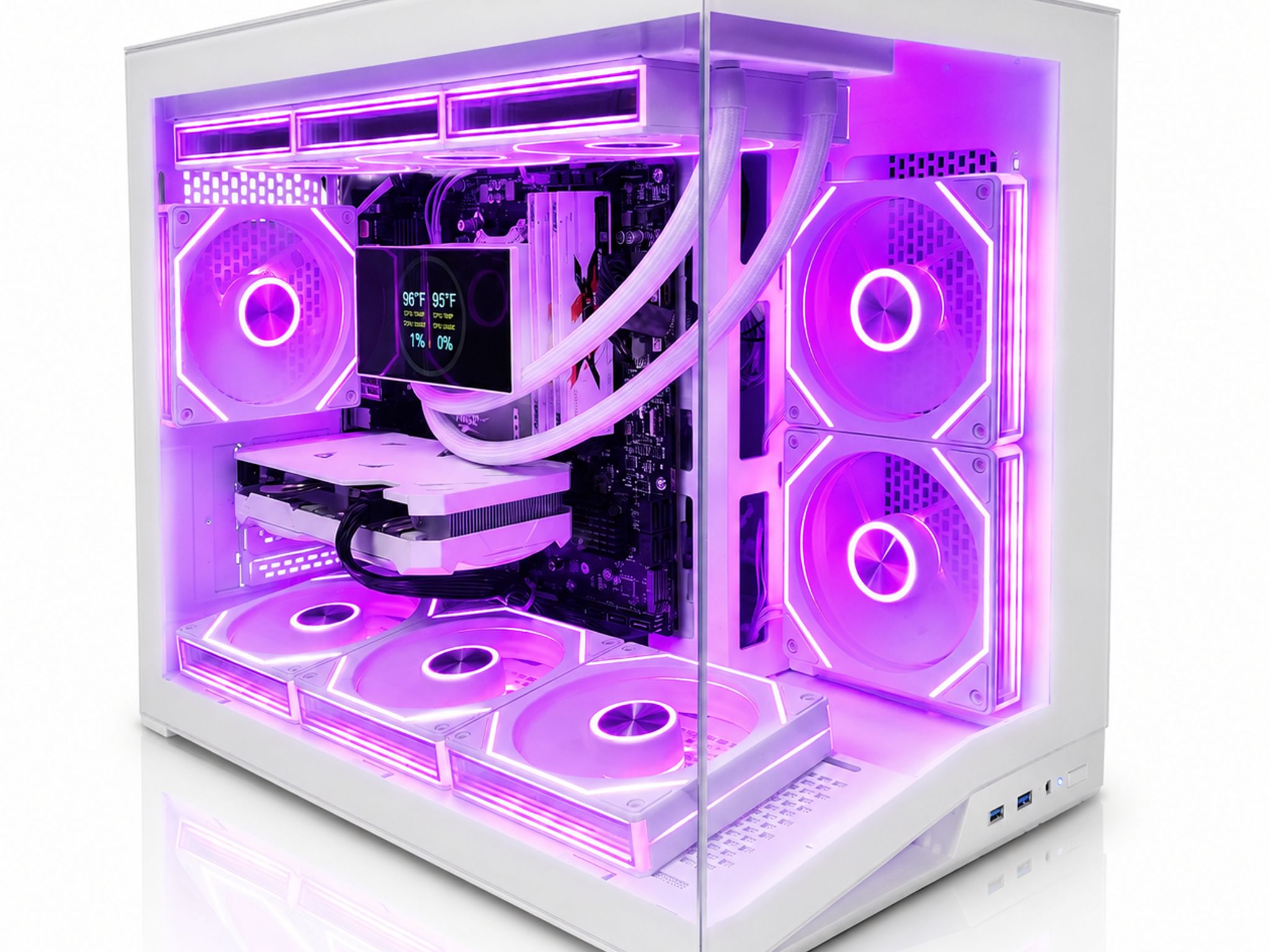 White mATX Gaming PC | RTX 4060 | Ryzen 5 5500 | 1TB Gen4 SSD | 360mm IPS AIO