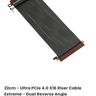 LINKUP - Ultra PCIe 4.0 X16 Riser Cable Gaming PCI Express Gen 4 Dual Reverse Connectors {22 cm} 