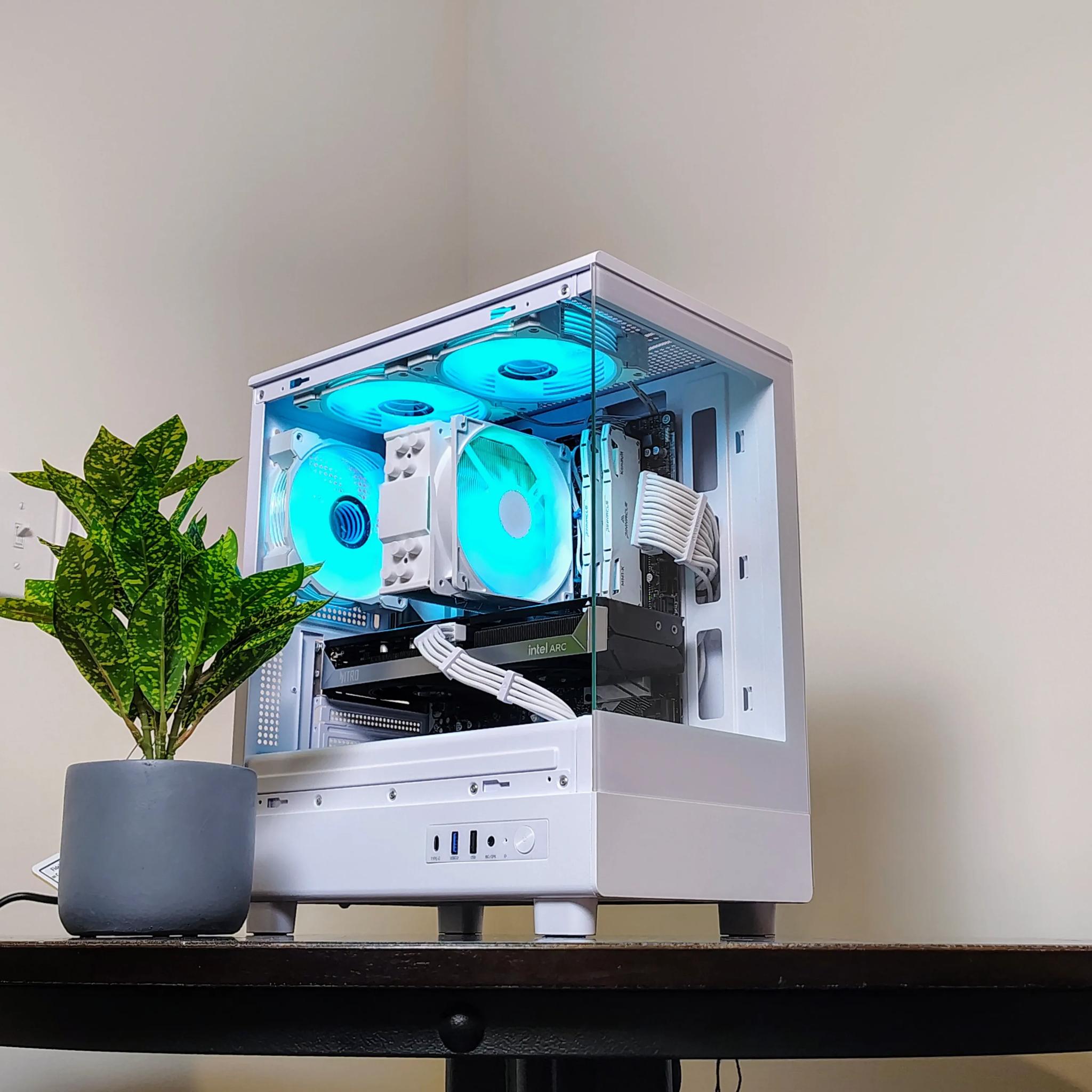 💸$250 off💸Ryzen 7 5800X, ARC B580, 32GB RAM, 1TB SSD Gaming PC 1440p - GLACIAL