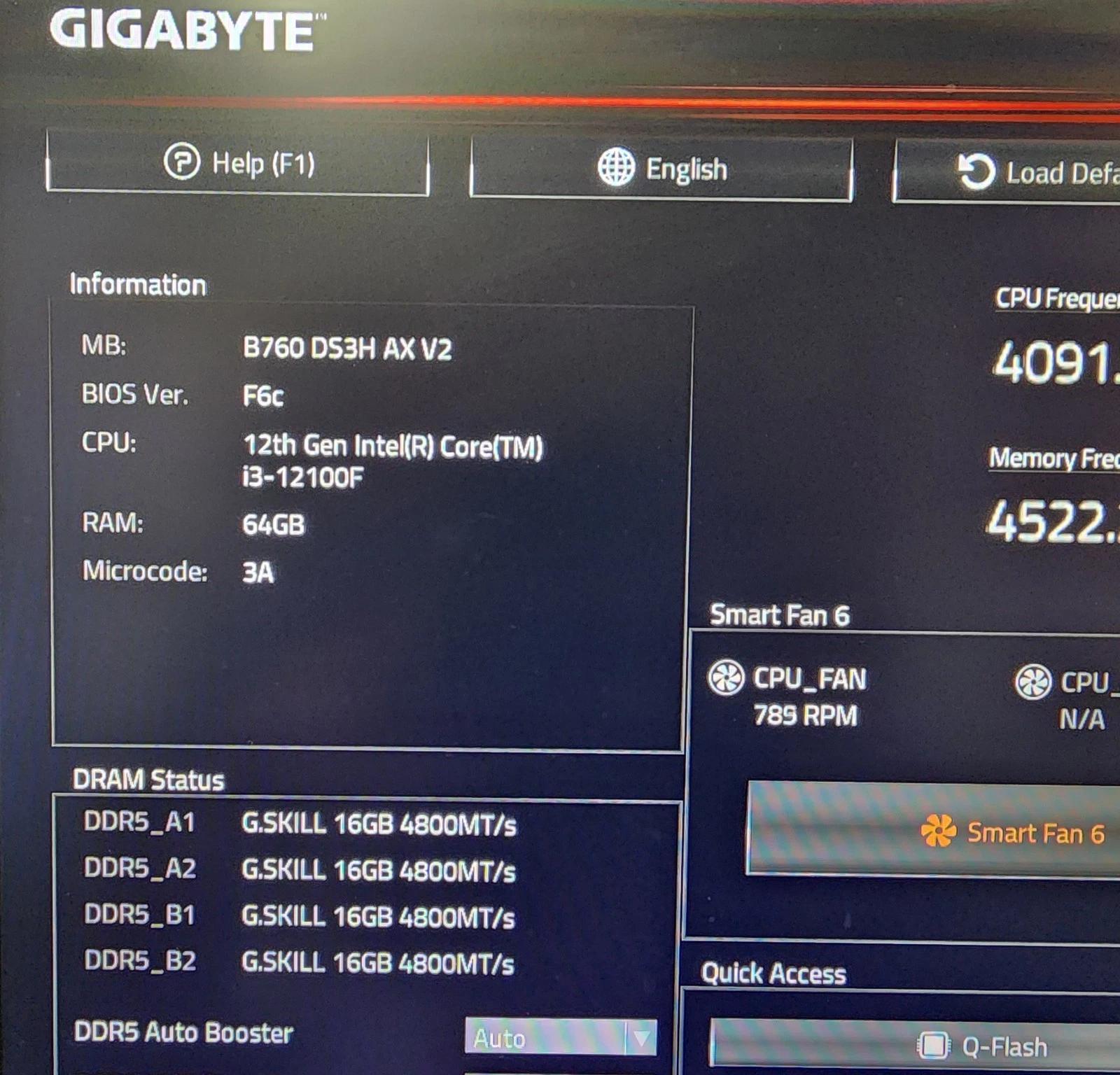 UPDATED BIOS GIGABYTE B760 DS3H AX V2 WIFI DDR5 LGA 1700 ATX MOTHERBOARD