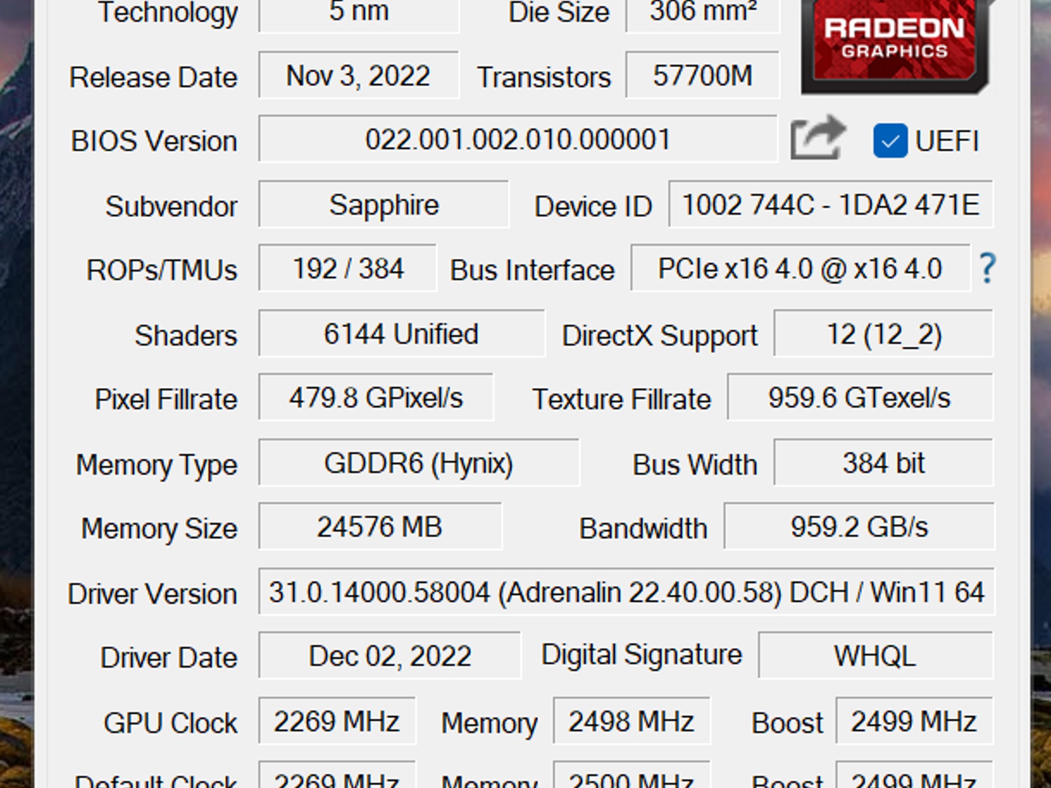Sapphire 7900 XTX Pulse