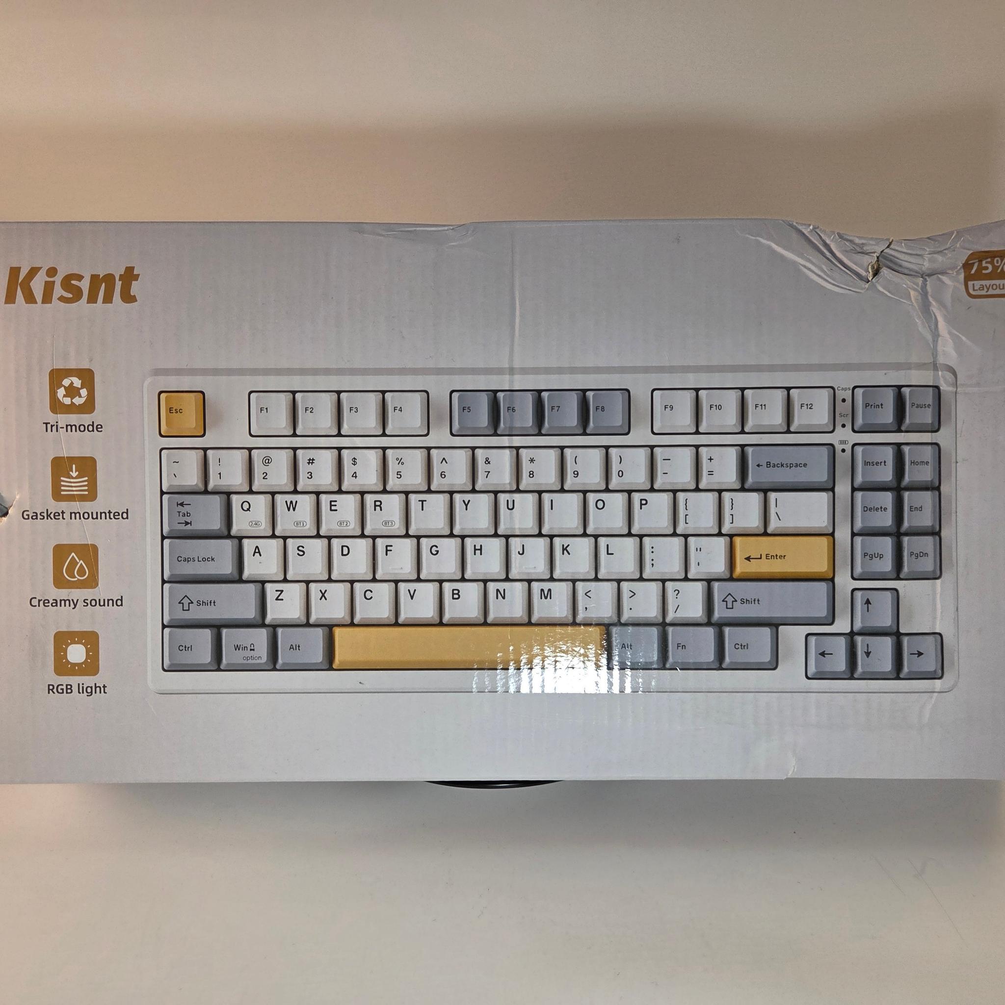 Kisnt 75% Mechanical Gasket Mounted Keyboard w/ Prelubed Bsun Linear Hot-Swappable Switches