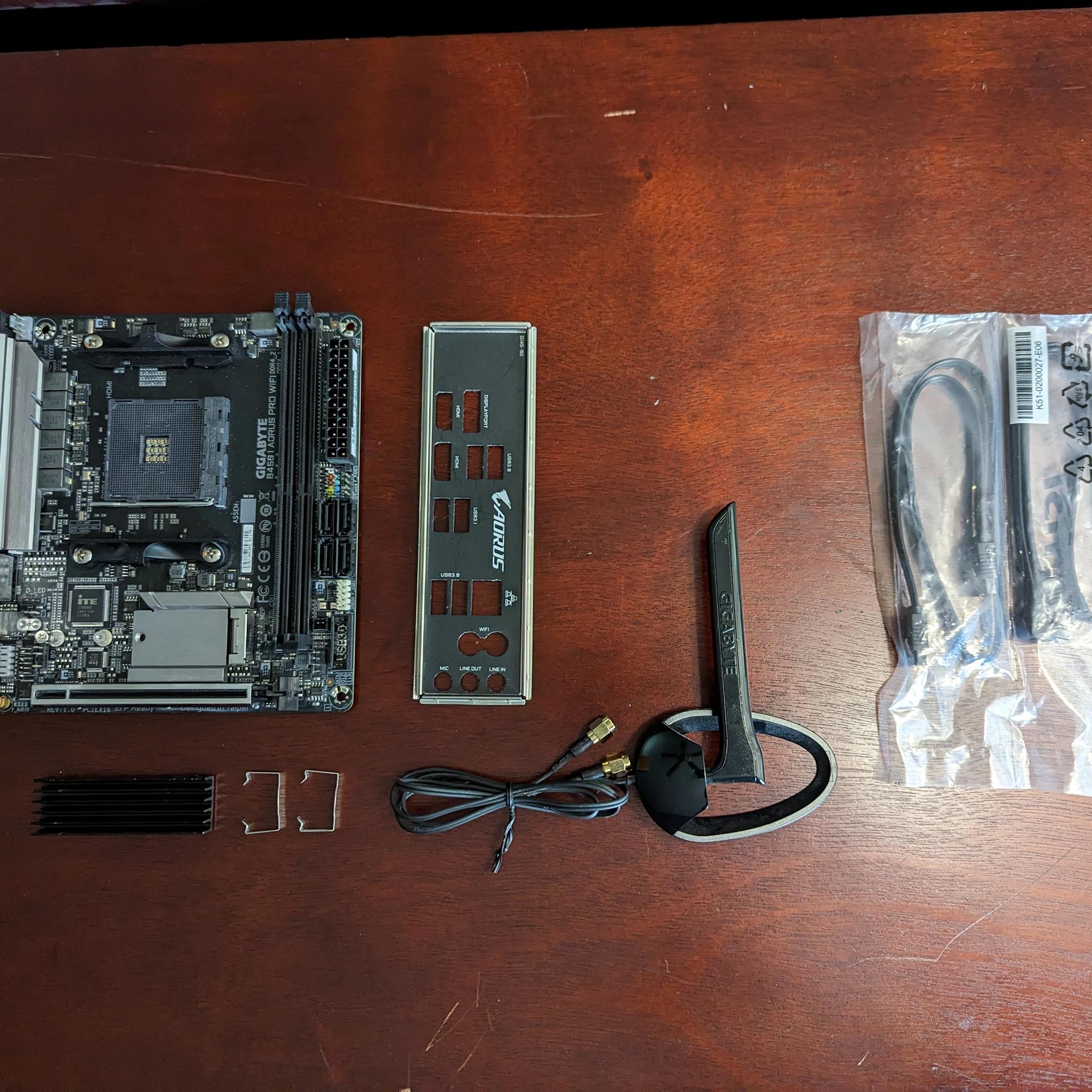 Gigabyte B450 I Aorus Pro Wifi Mini ITX Motherboard with Box/Accessories