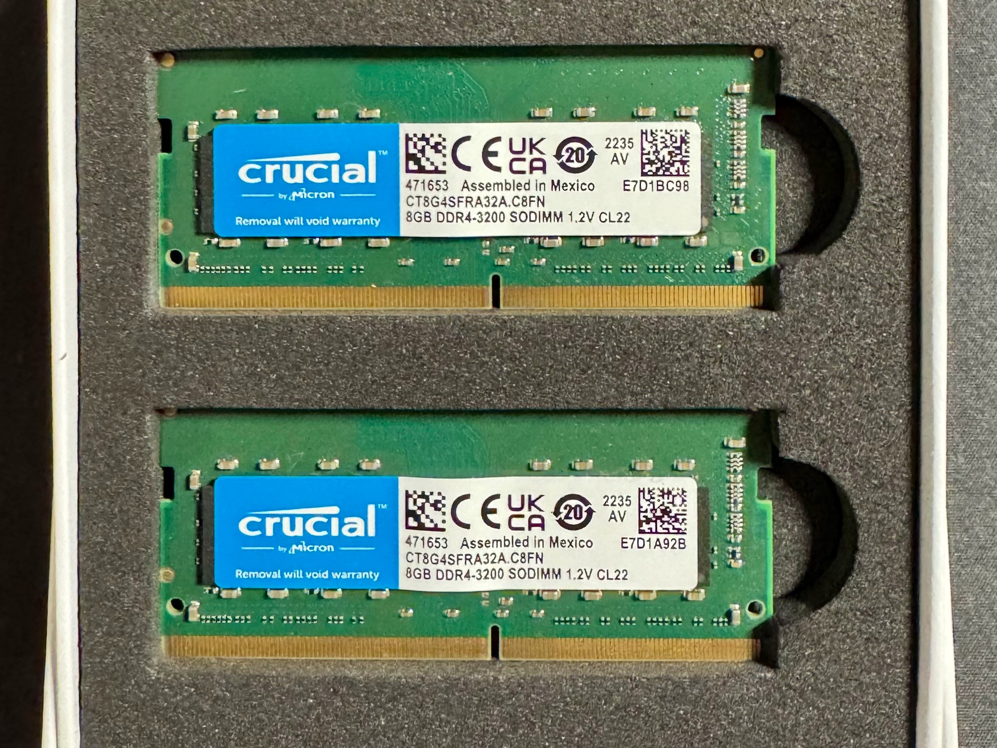 Crucial 16GB (2x8GB) SODIMM DDR4 Laptop RAM (Used, Like New)