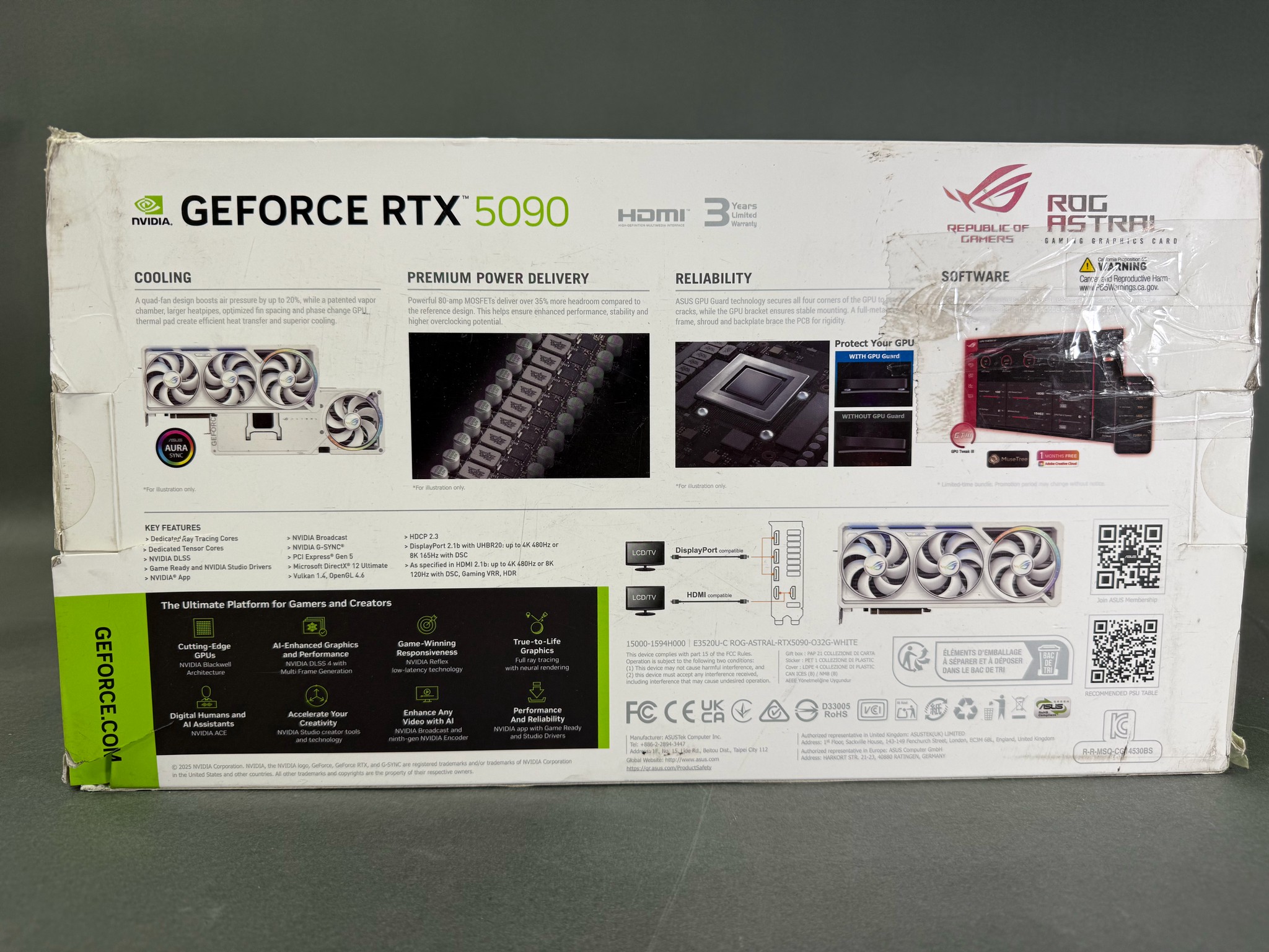 ASUS ROG Astral GeForce RTX 5090 32GB GDDR7 OC Edition White
