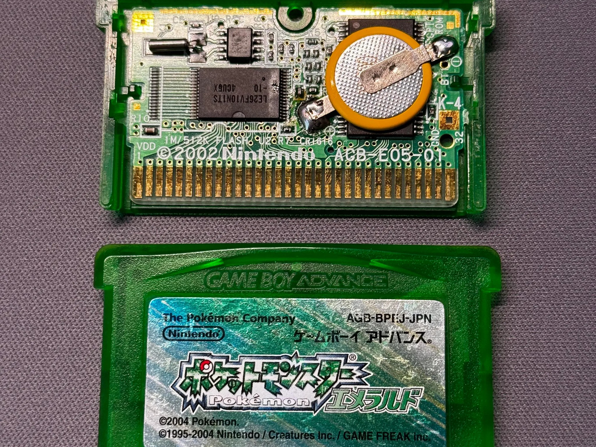 Authentic Japanese Pokemon Emerald Version Cartridge w/ New Battery