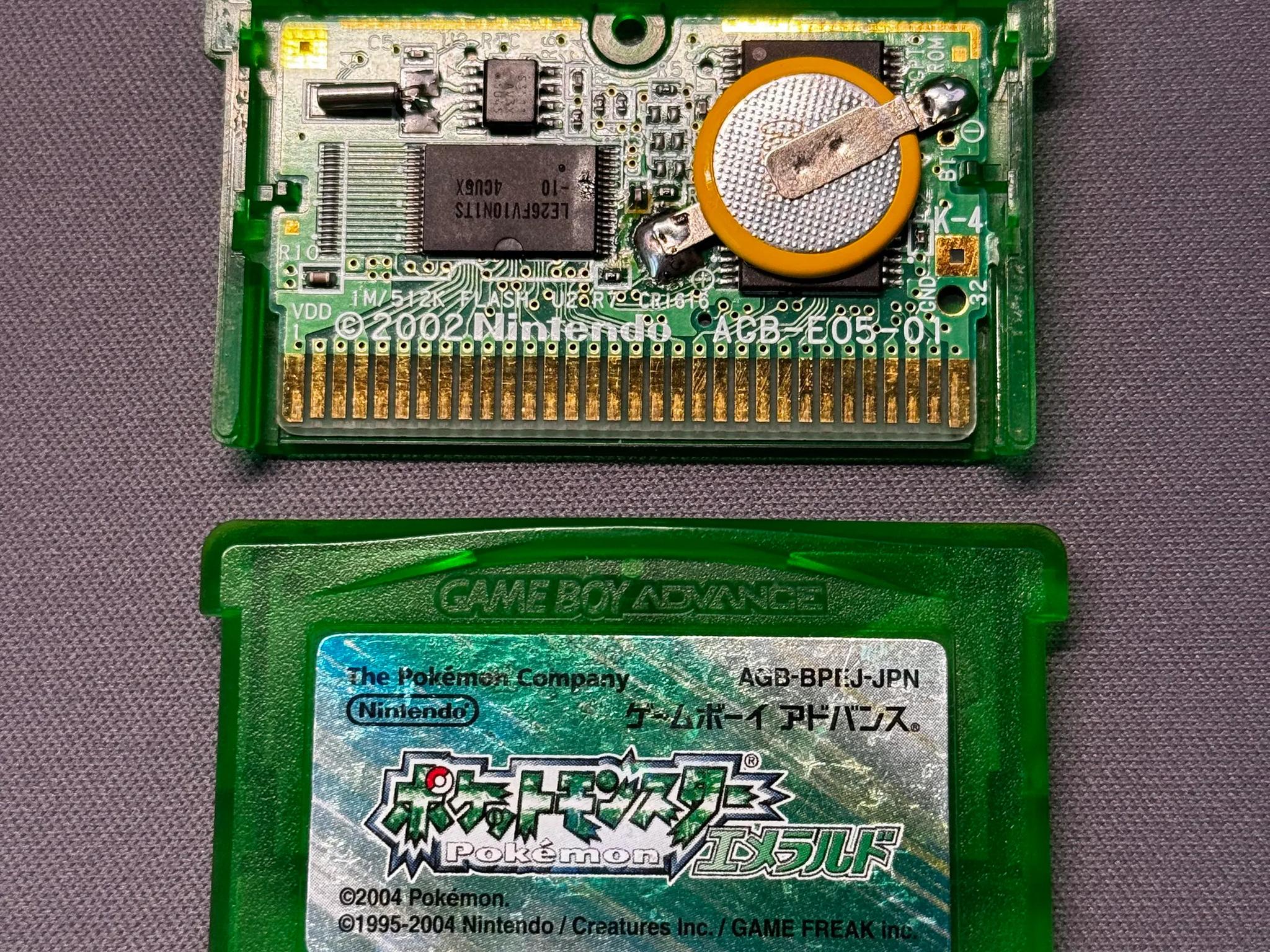 Authentic Japanese Pokemon Emerald Version Cartridge w/ New Battery