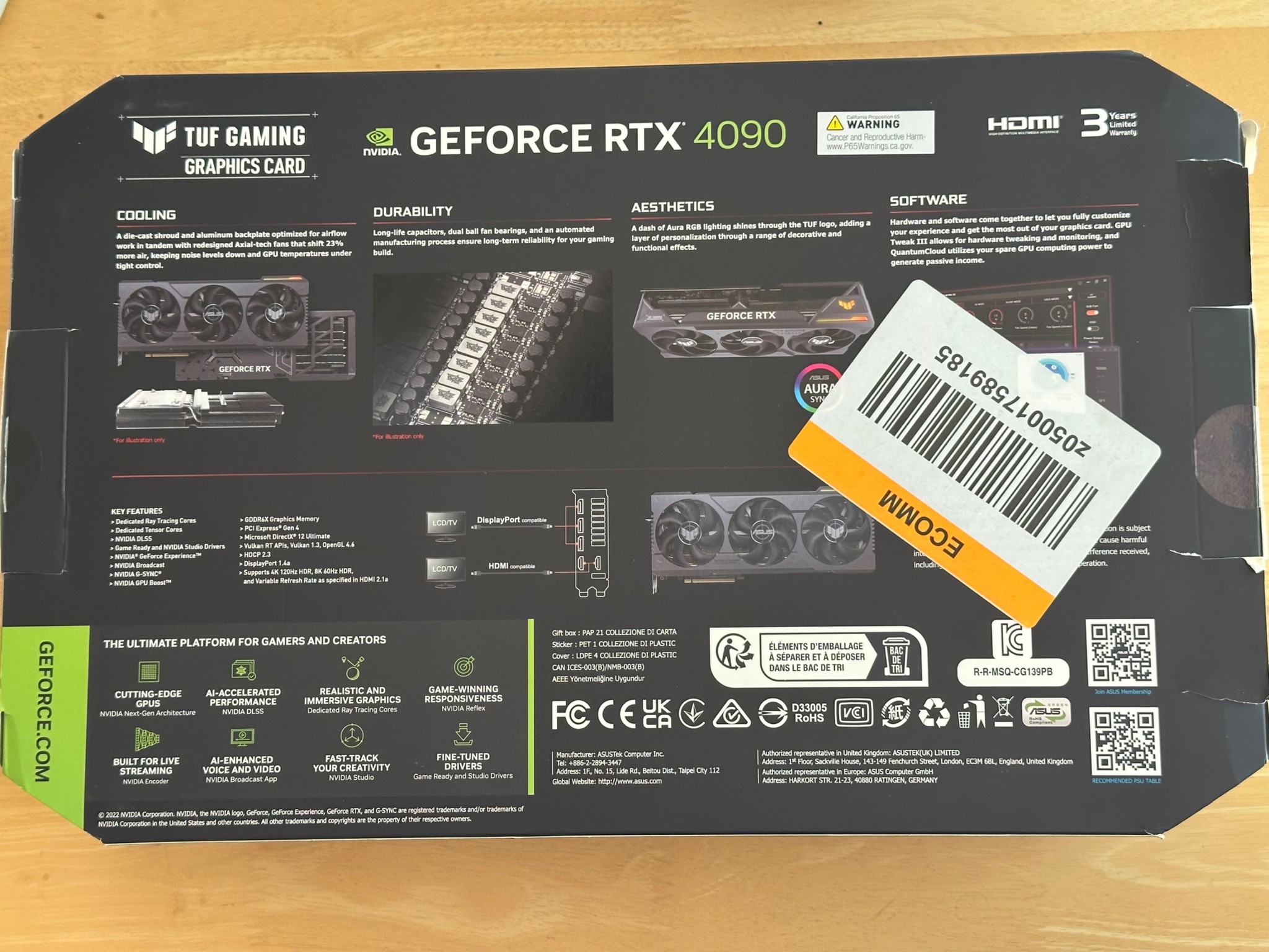 Asus RTX 4090 Tuf OC 24 GB