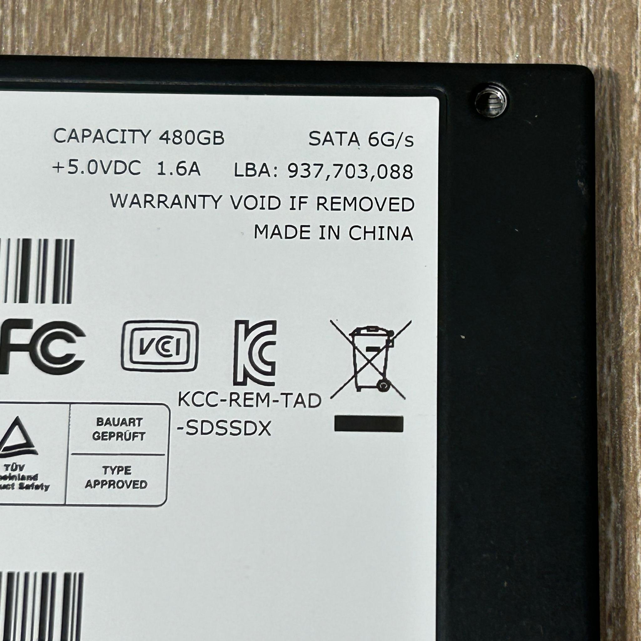 SanDisk 480GB SSD SATA III 6GB/s 2.5" SDSSDX-480G