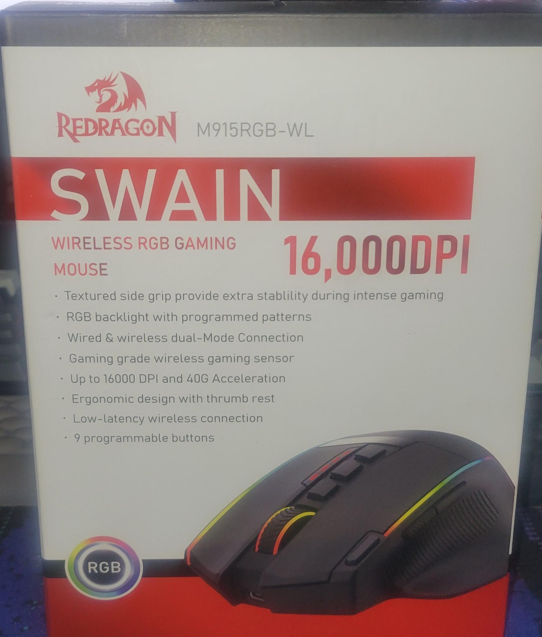 Redragon M915RGB-WL Swain Wireless RGB Gaming Mouse (16k DPI) (Used)