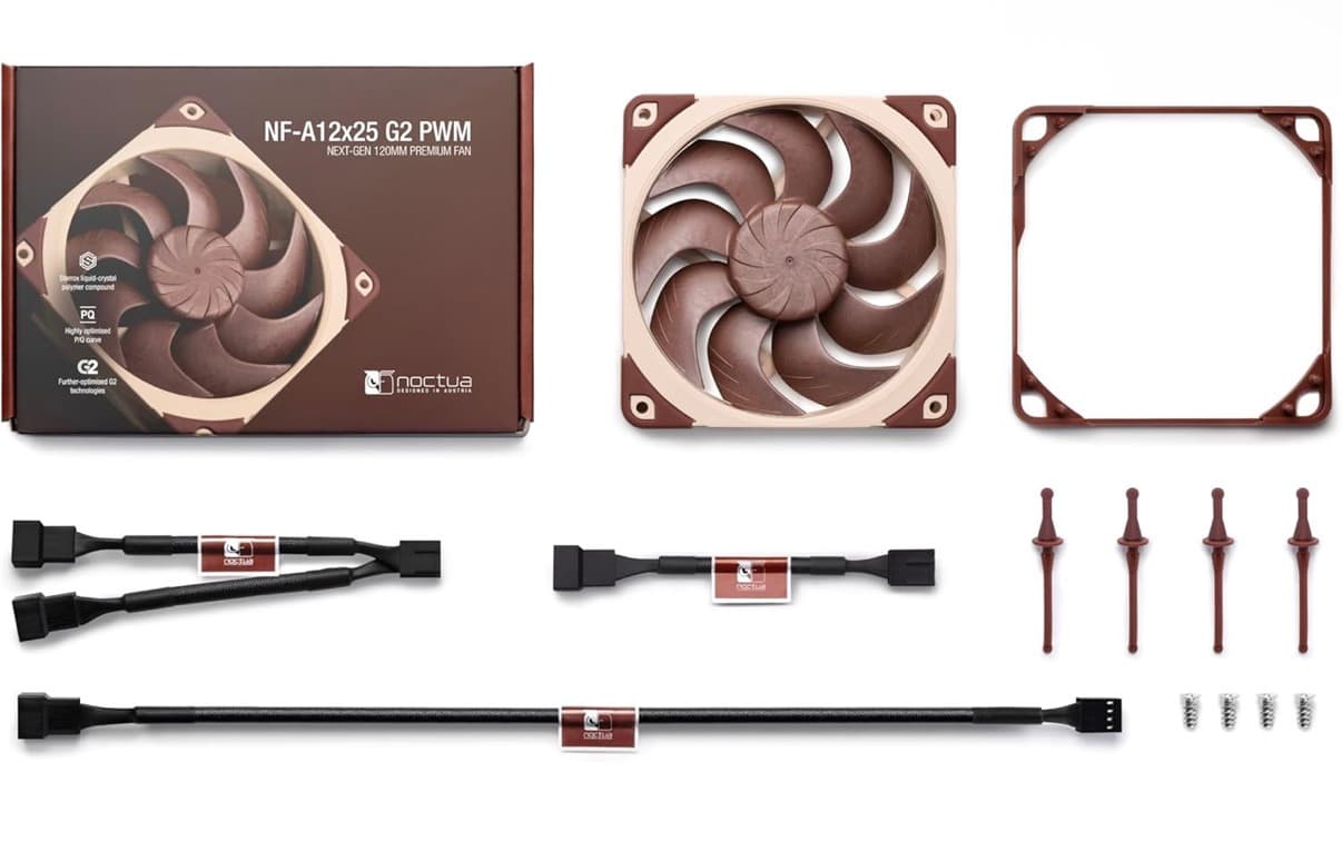 Noctua NF-A12x25 G2 PWM, Premium-Quality Quiet 120mm PC Fan (Brown)