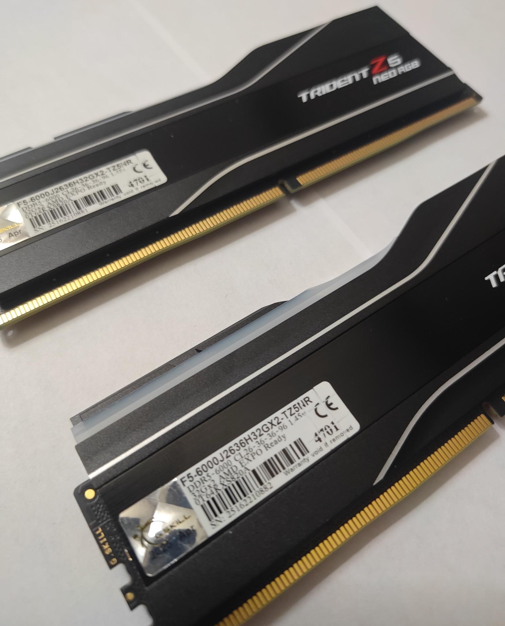 G.Skill Trident Z5 Neo RGB 64 GB (2 x 32 GB) DDR5-6000 CL26 Memory