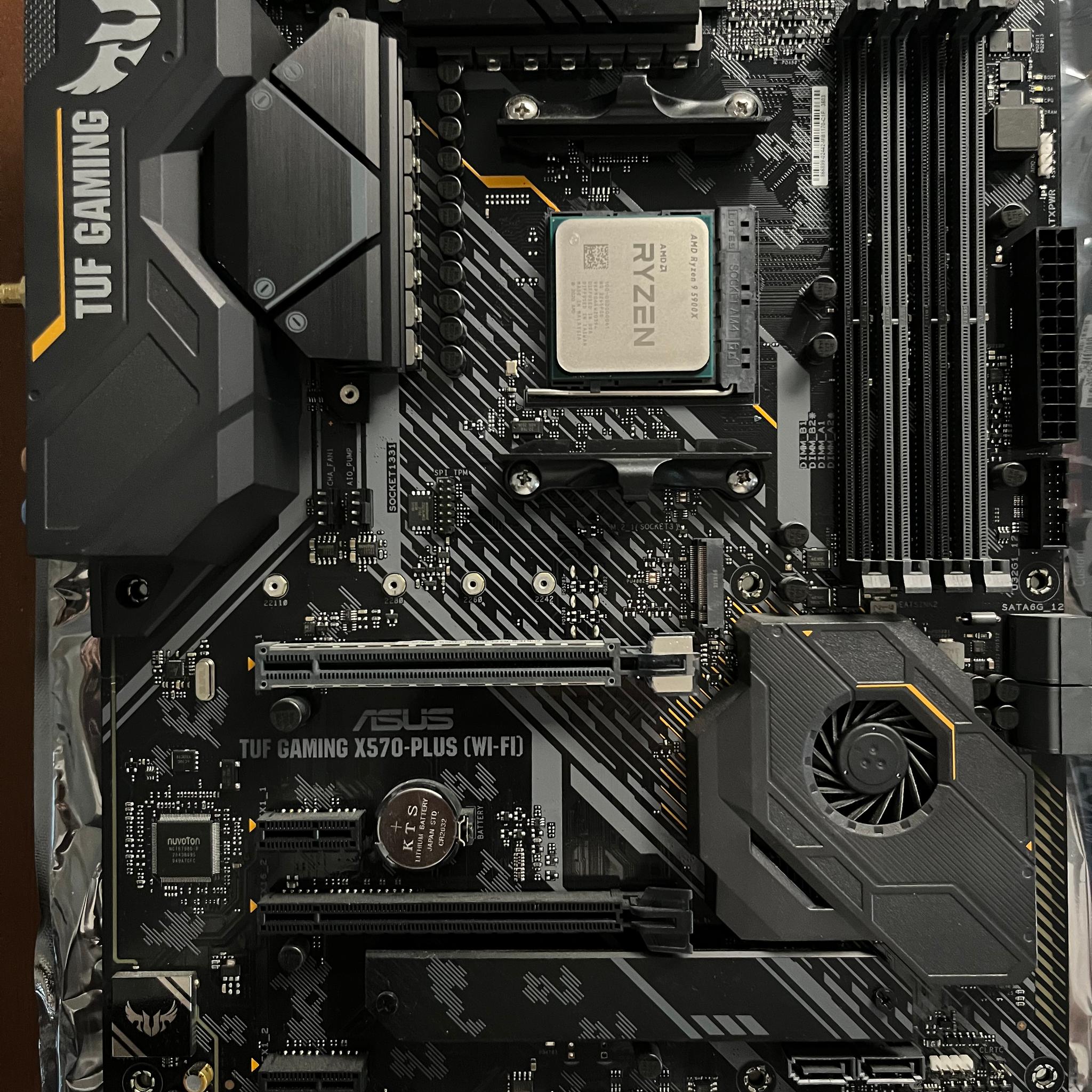 Ryzen 9 5900X CPU + ASUS TUF Gaming X570-Plus WiFi Motherboard + 64GB Corsair Vengeance DDR4 Bundle