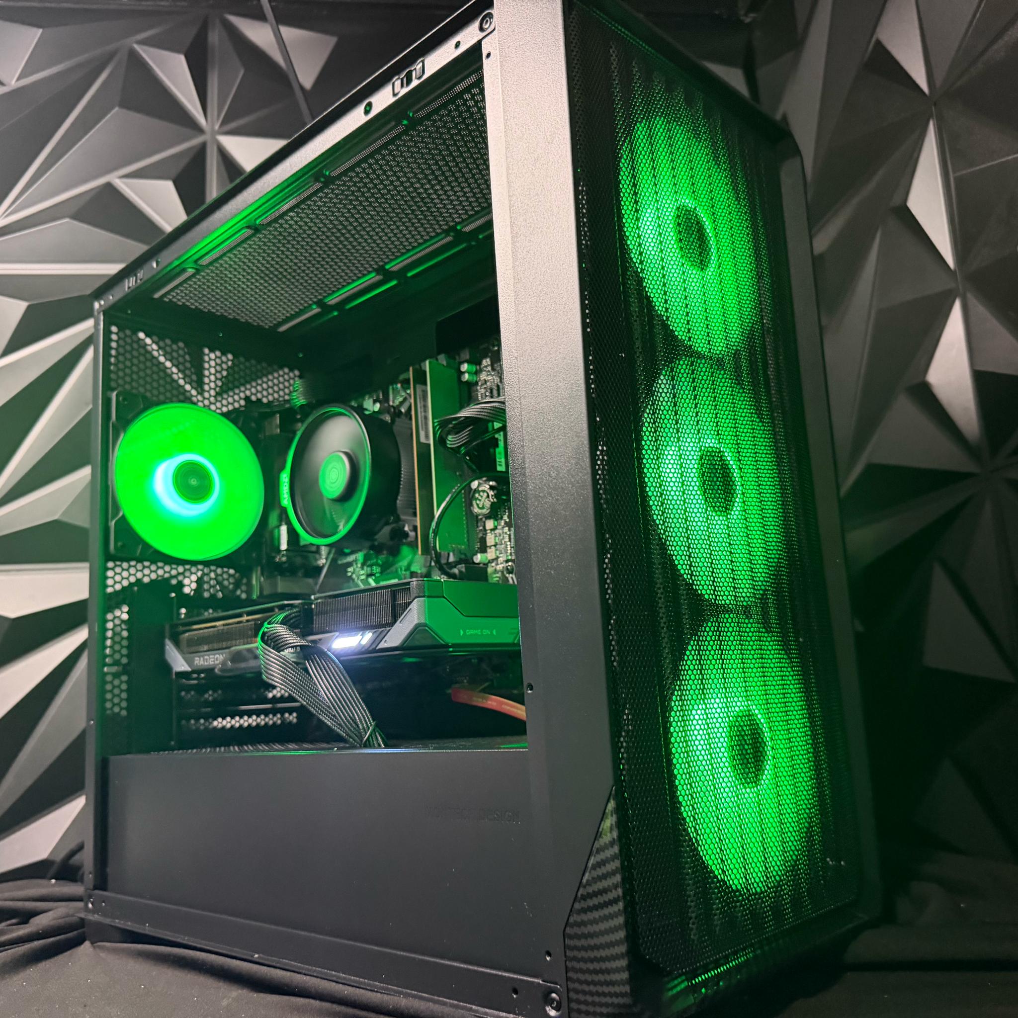 🖤⚡ DARK FIBER ⚡🖤 Ryzen 5 5500| RX 9060XT| 16 GB DDR4| 1.25 TB SSD| 650W PSU